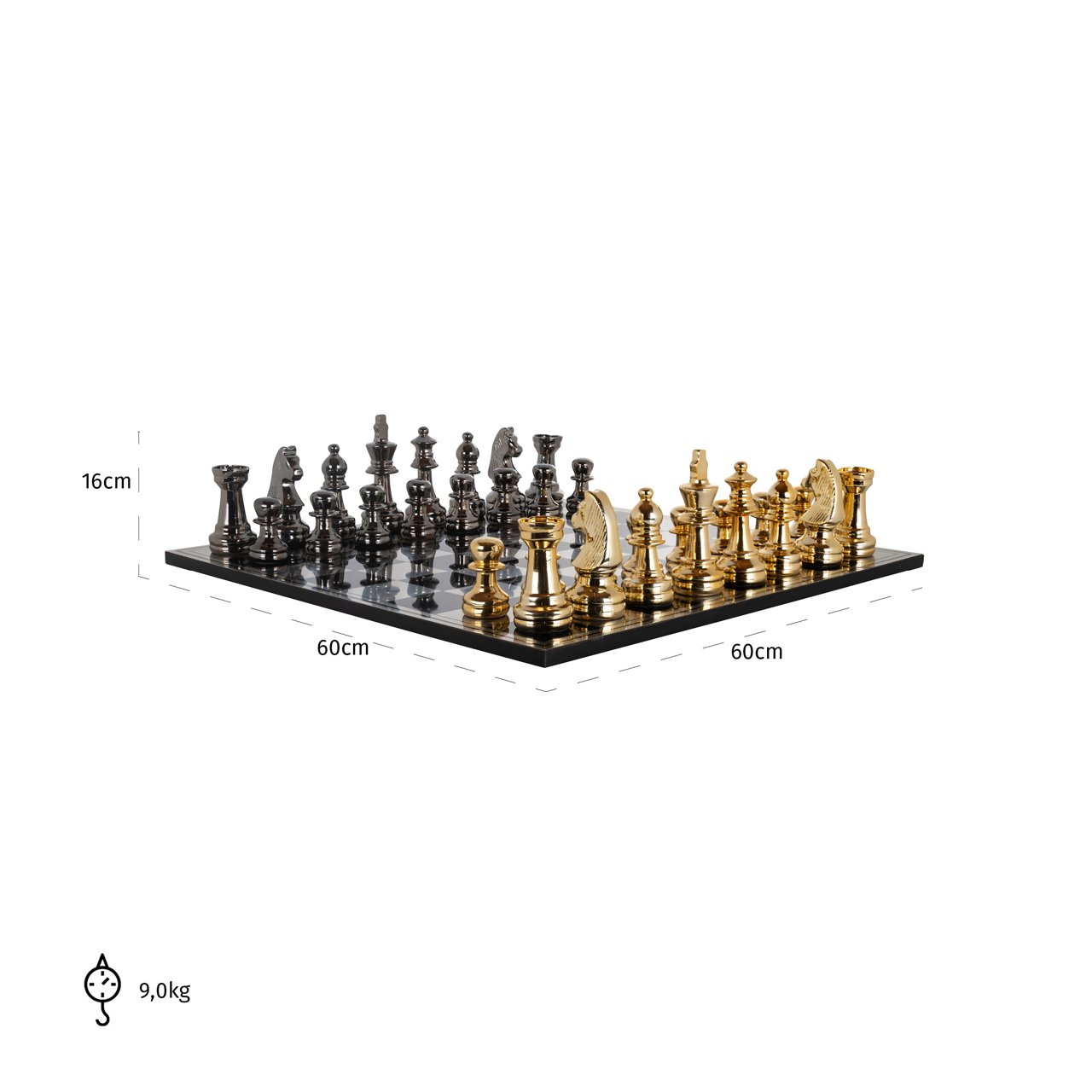 Decorative game Saray black/gold chessboard
