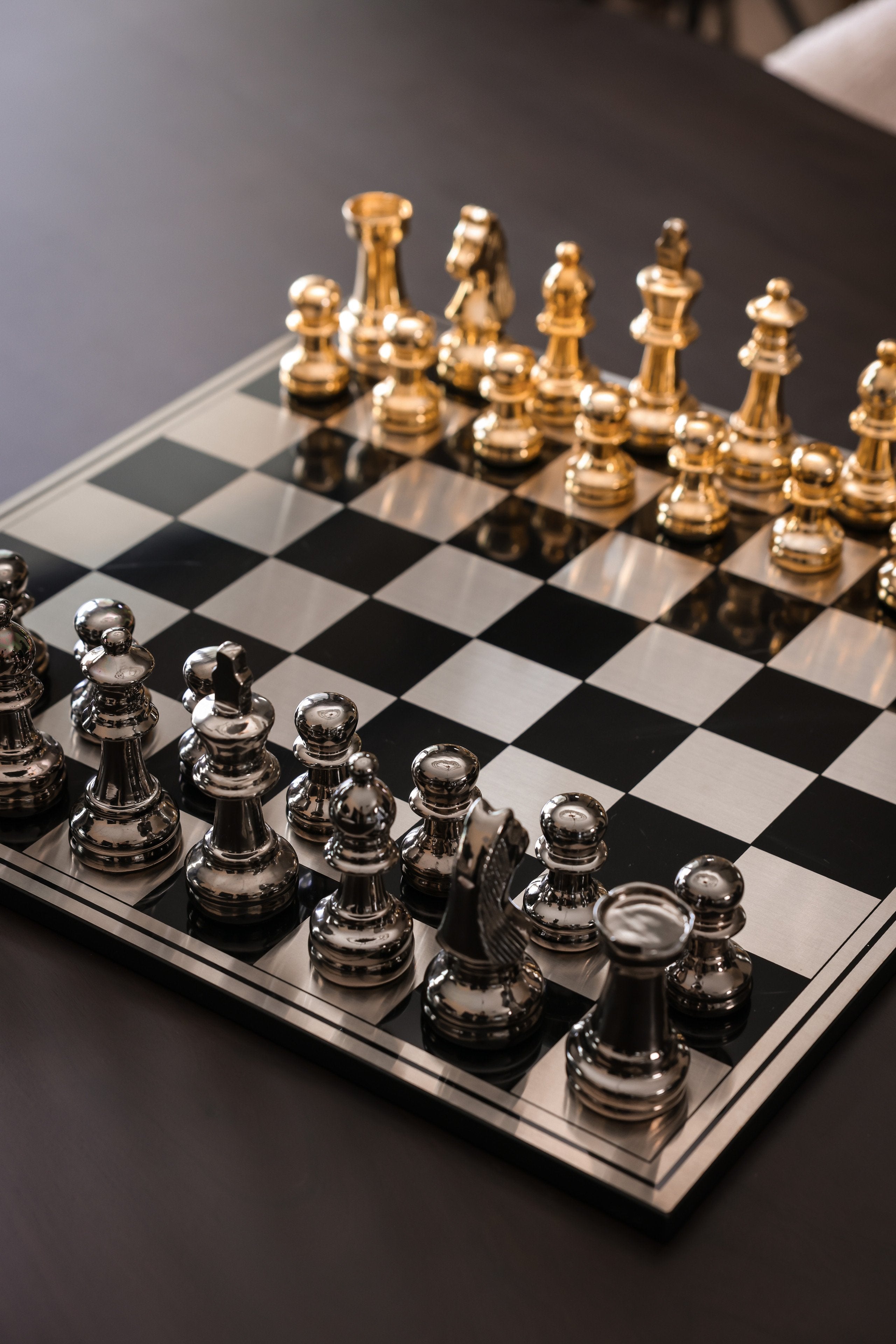 Decorative game Saray black/gold chessboard