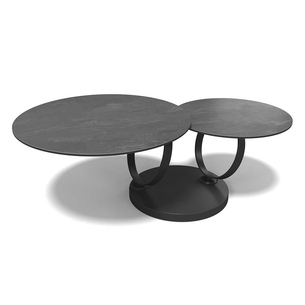 Coffee Table ONTAKE – Ceramic Dark Grey Ø80 - Ø135cm