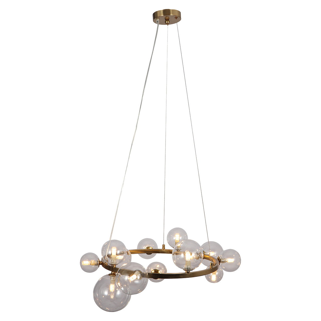Kronleuchter Yosie gebürstetes Gold (Gebürstetes Gold)