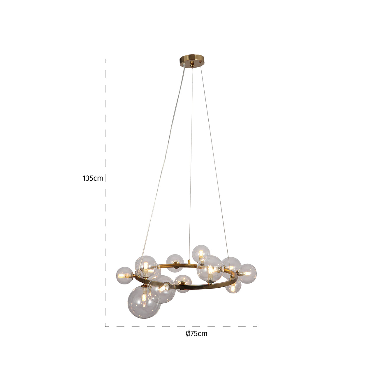 Kronleuchter Yosie gebürstetes Gold (Gebürstetes Gold)