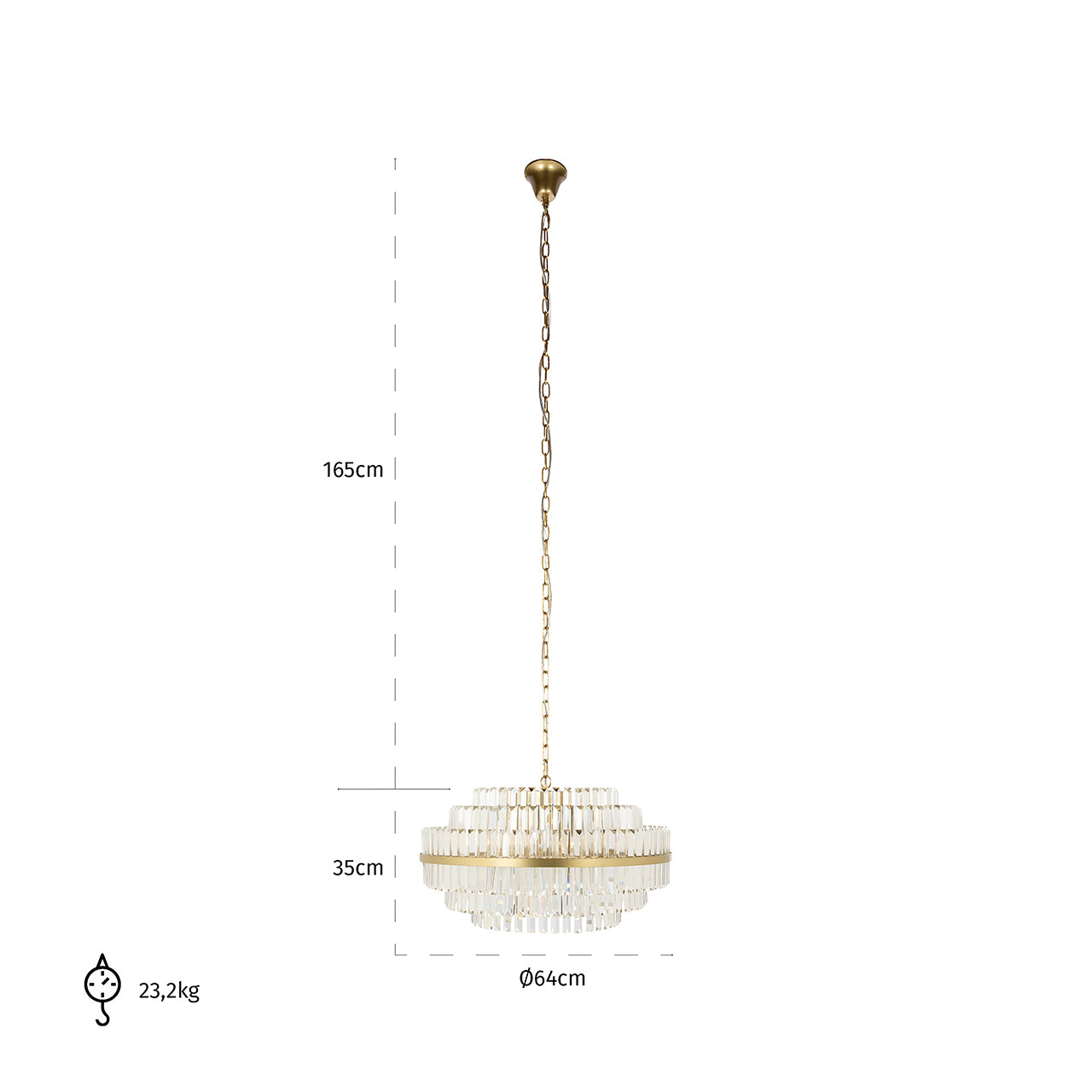 Kronleuchter Desire mittel (Gebürstetes Gold)