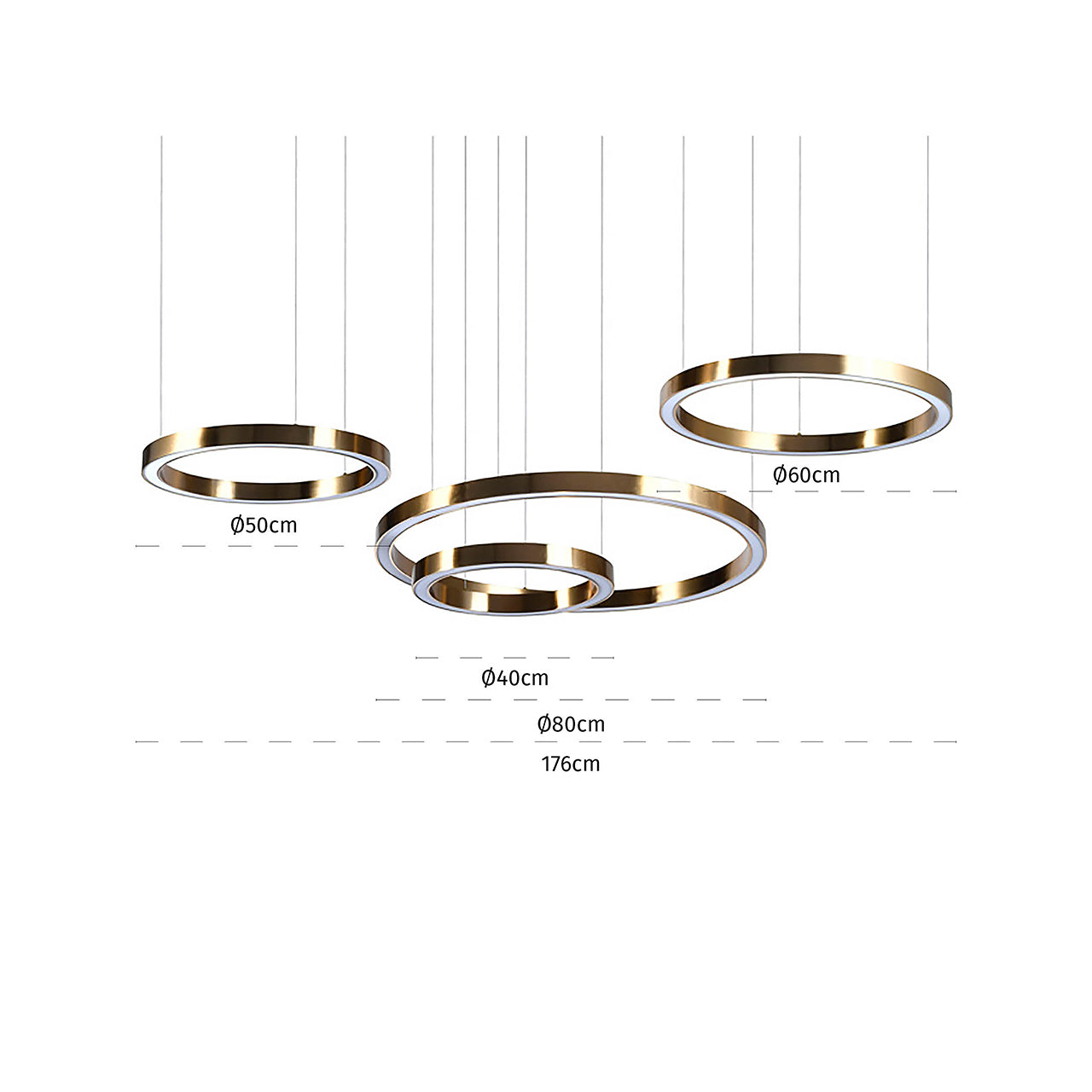 Kronleuchter Lilou (Gebürstetes Gold)