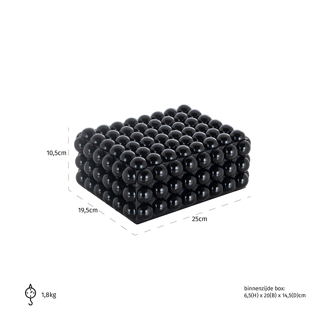 Storage box Batool small (Black)
