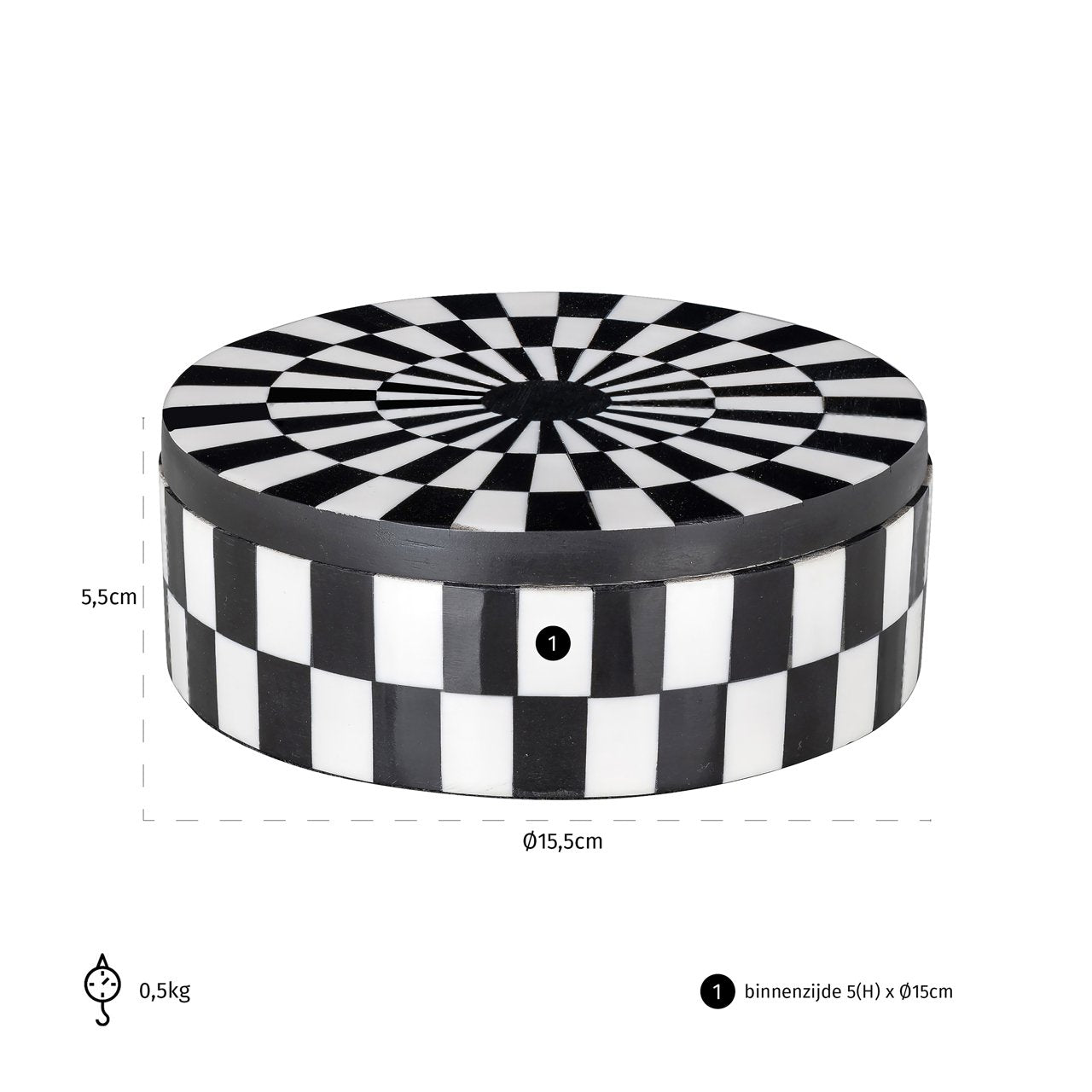 Storage box Nore black/white