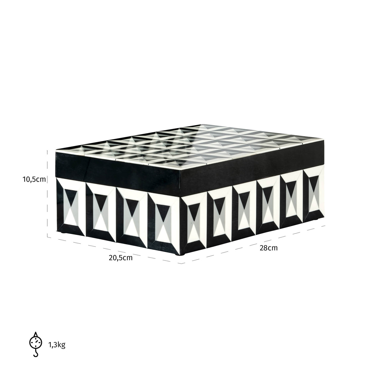 Storage box Licia black/white large
