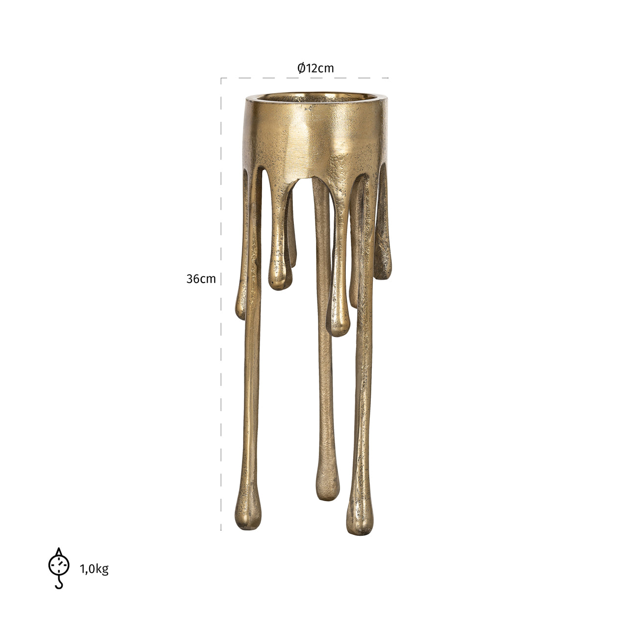 Candle holder Lorin brushed gold small