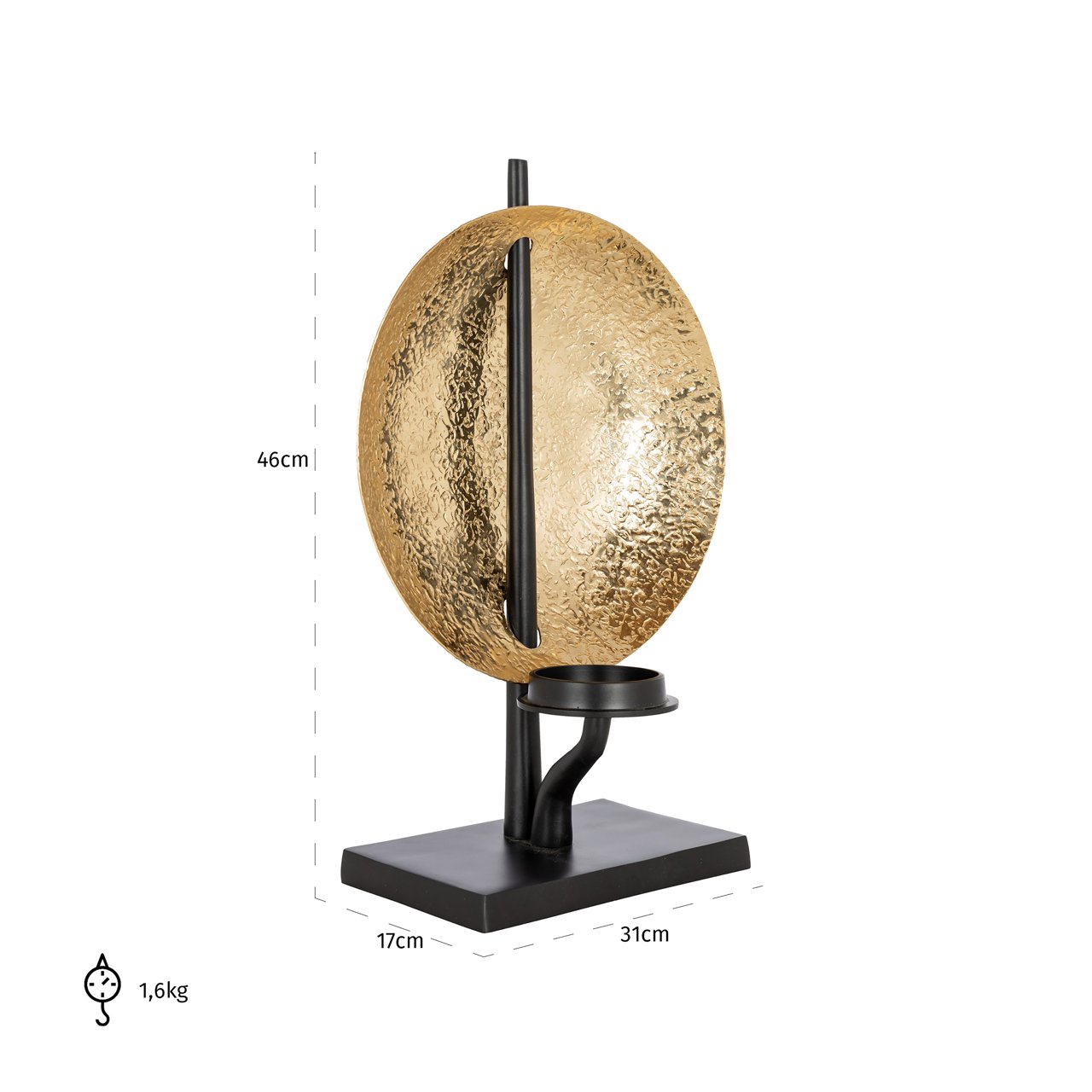 Candle holder Chayra black/gold