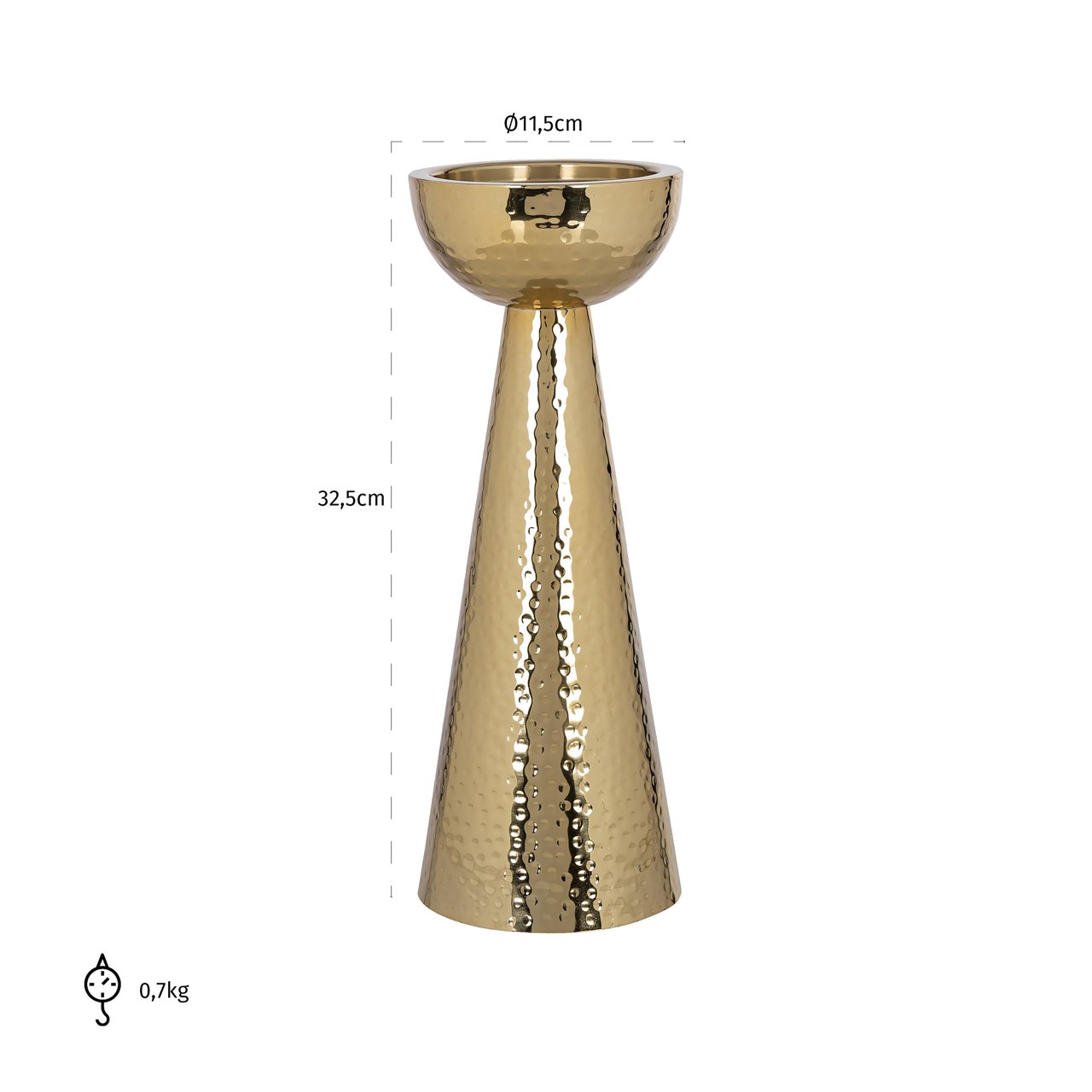 Candle holder Lizz gold small