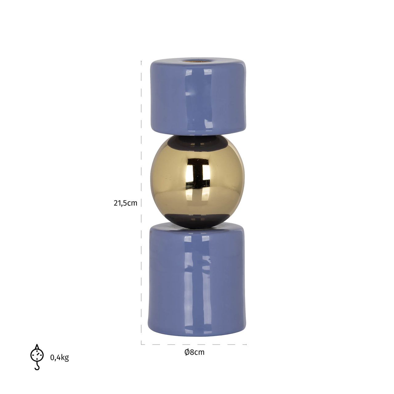 Candle holder Febe purple