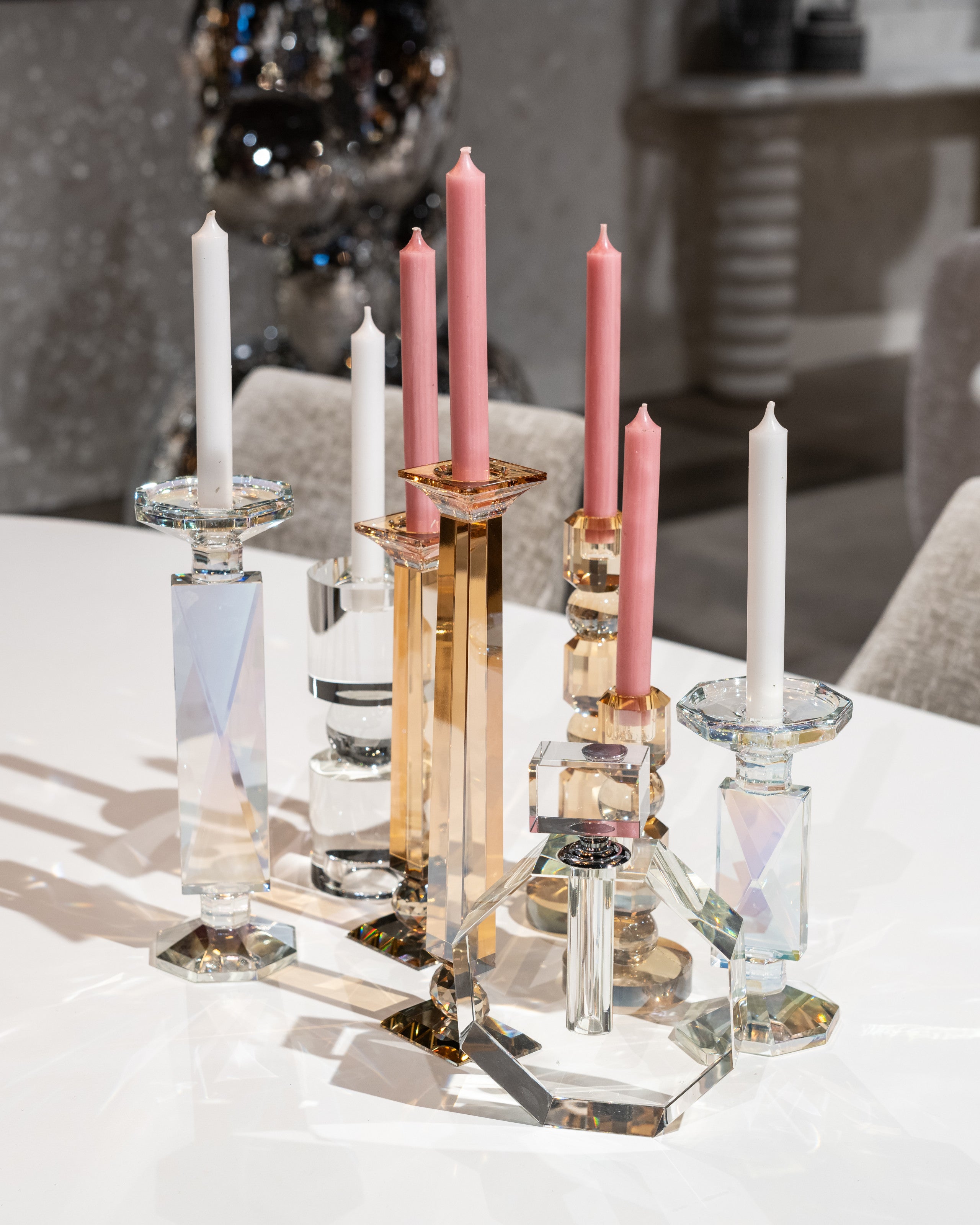 Candle holder Milou amber small
