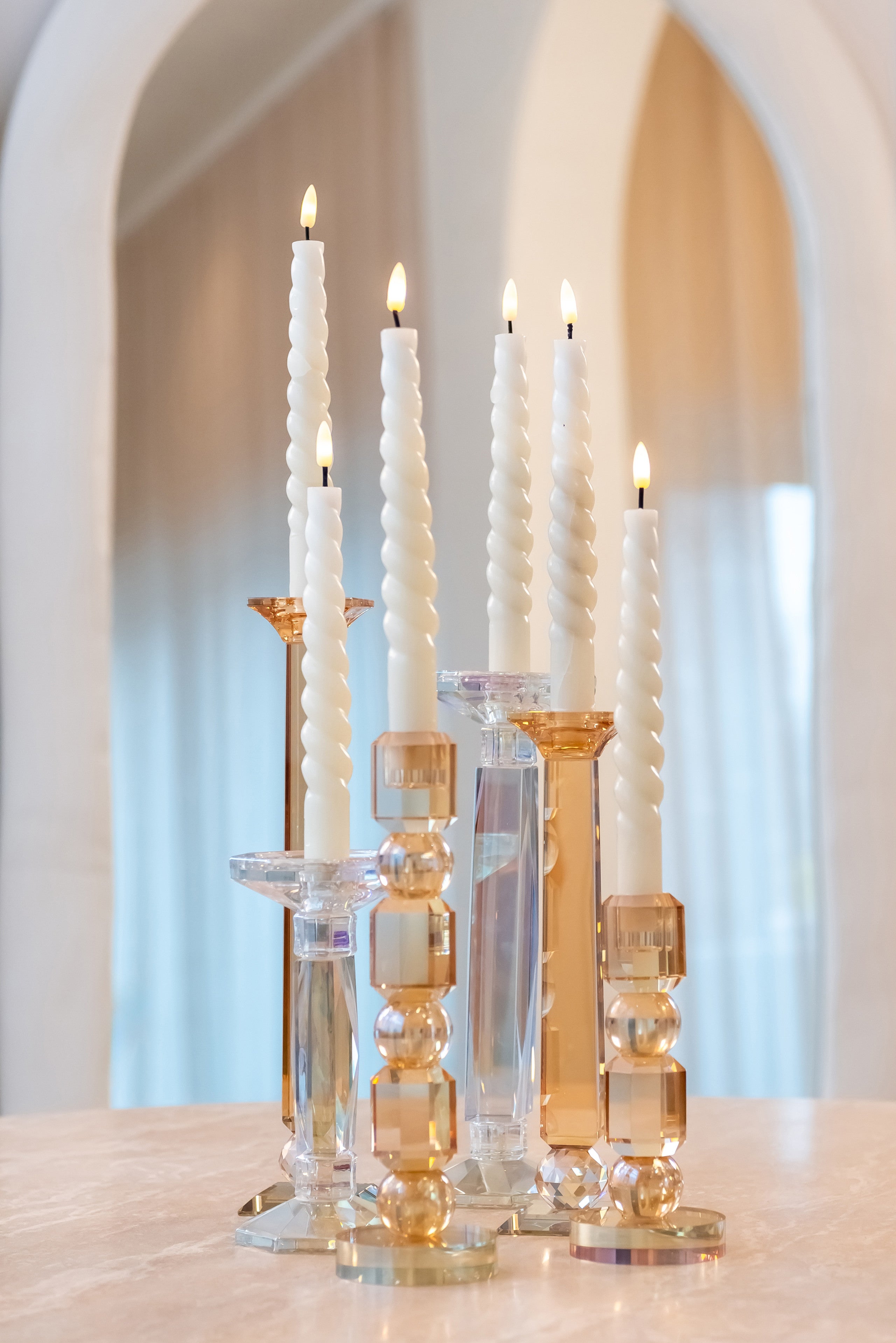 Candle holder Milou amber small