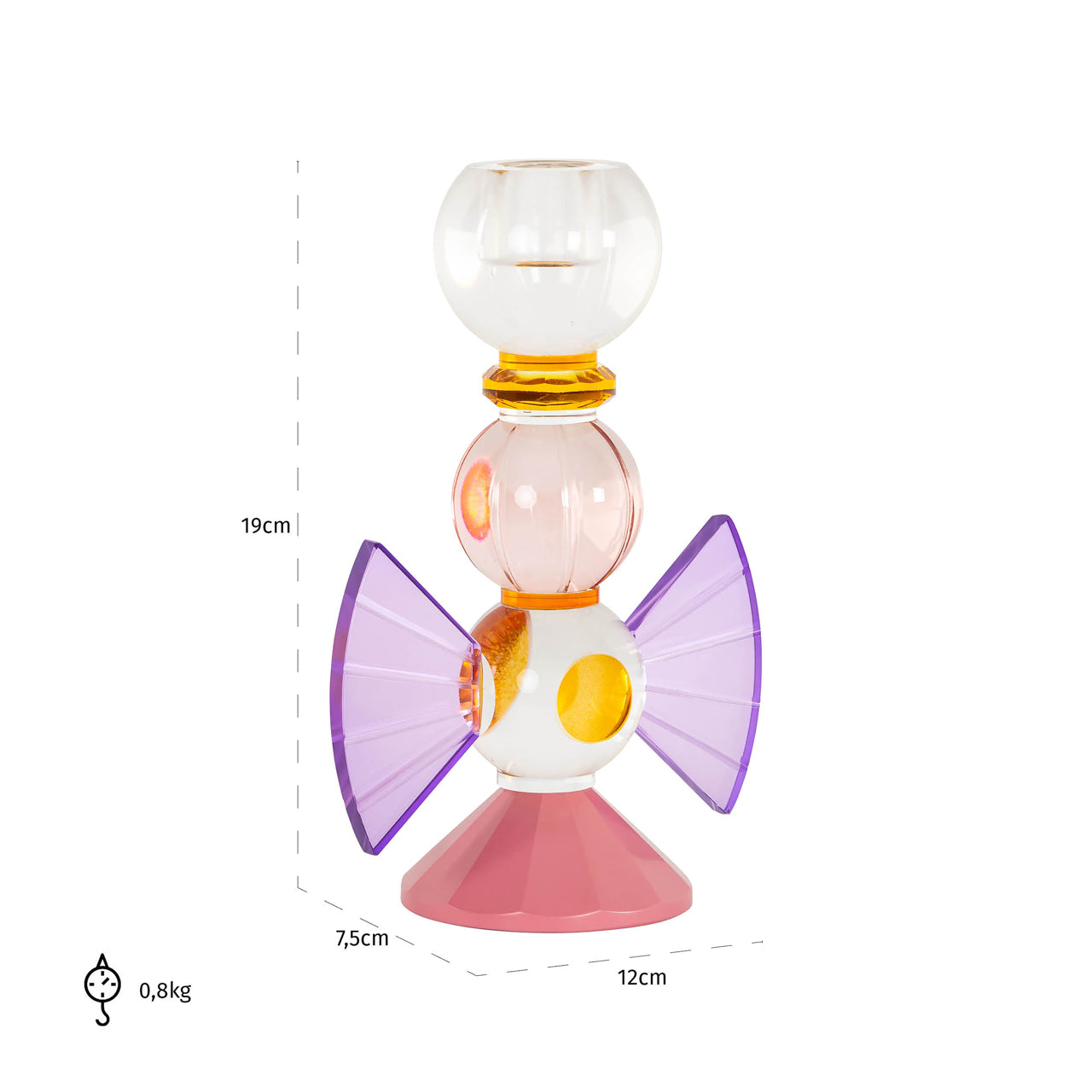 Candle holder Liony pink