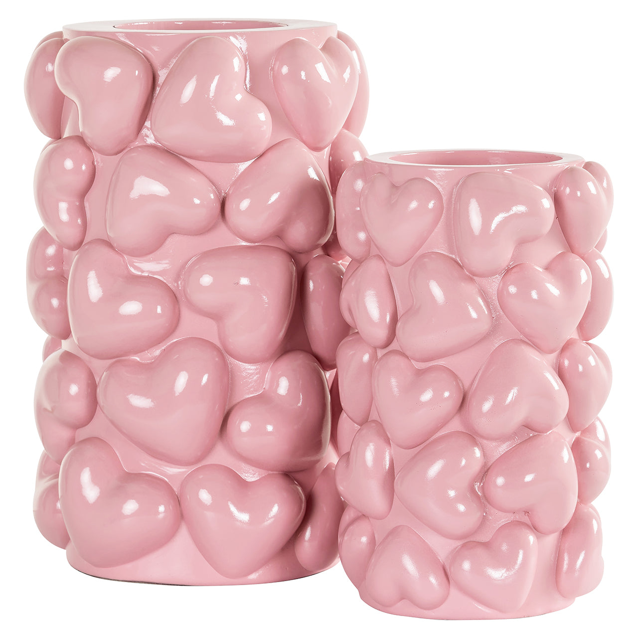 Candle holder Emel hearts big (Pink)