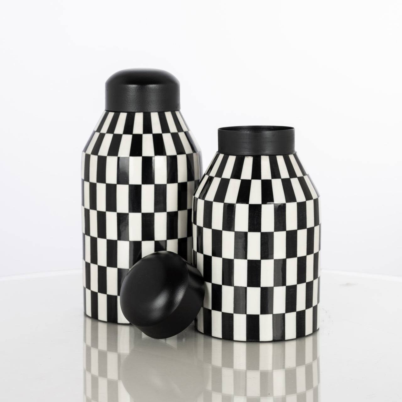 Storage box Malou black/white small