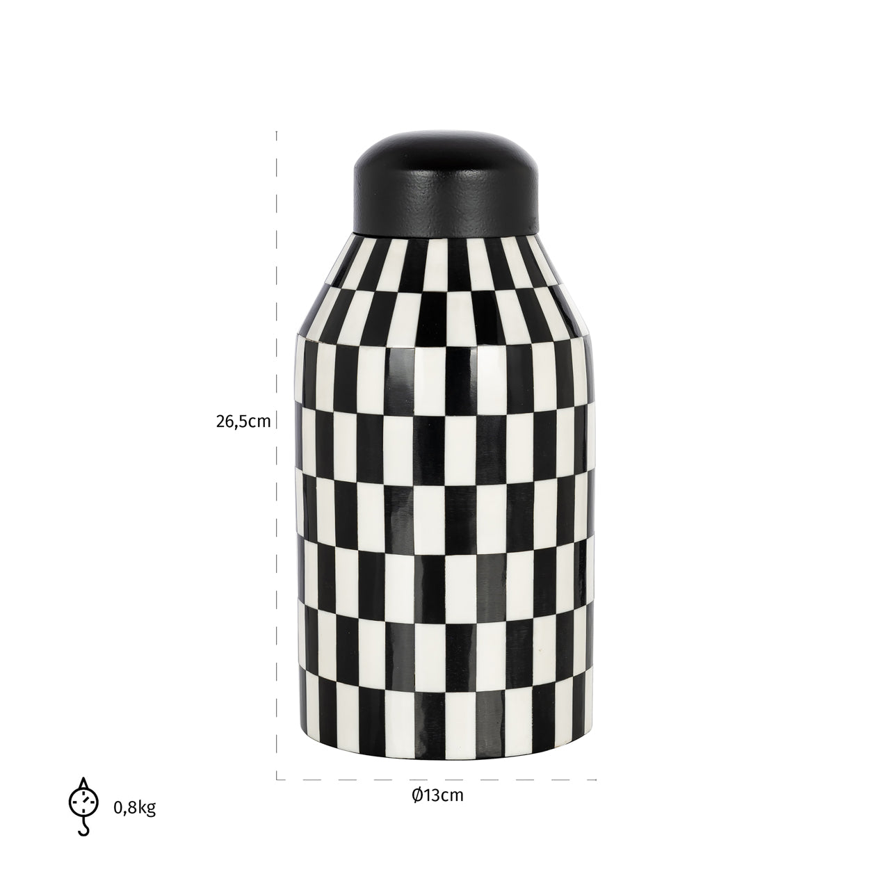 Storage box Malou black/white large