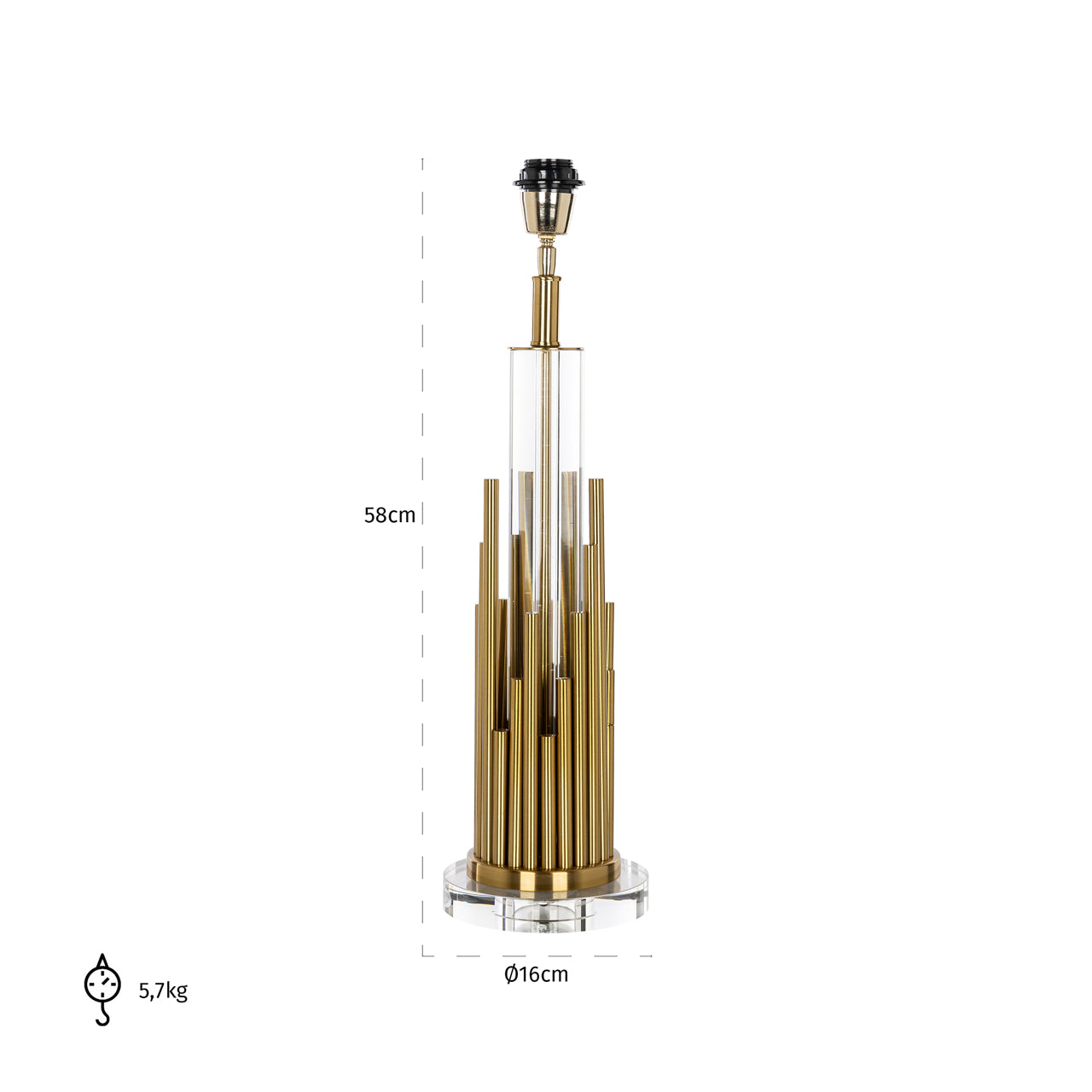 Table lamp Dex brushed gold