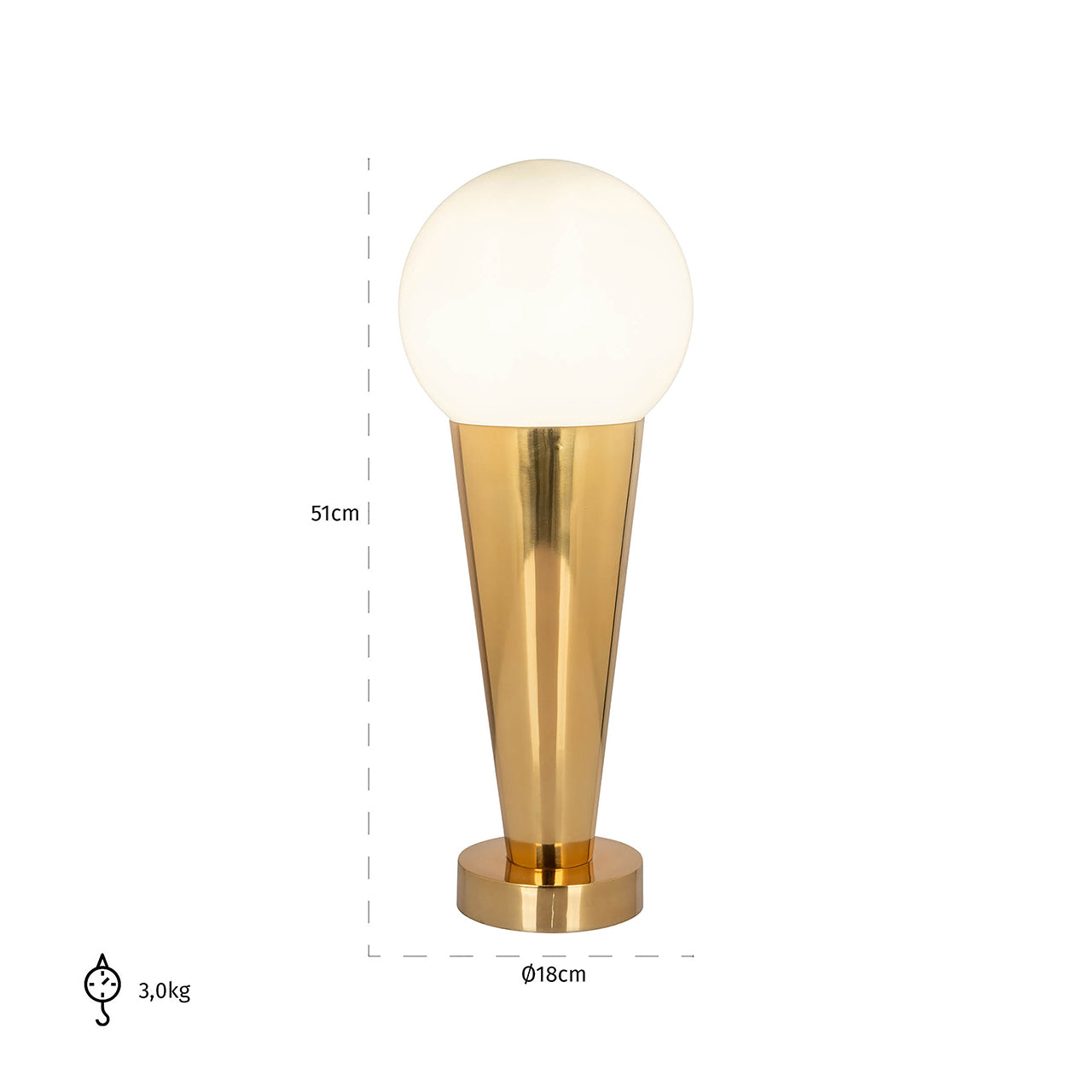 Tafellamp Cone (Goud)