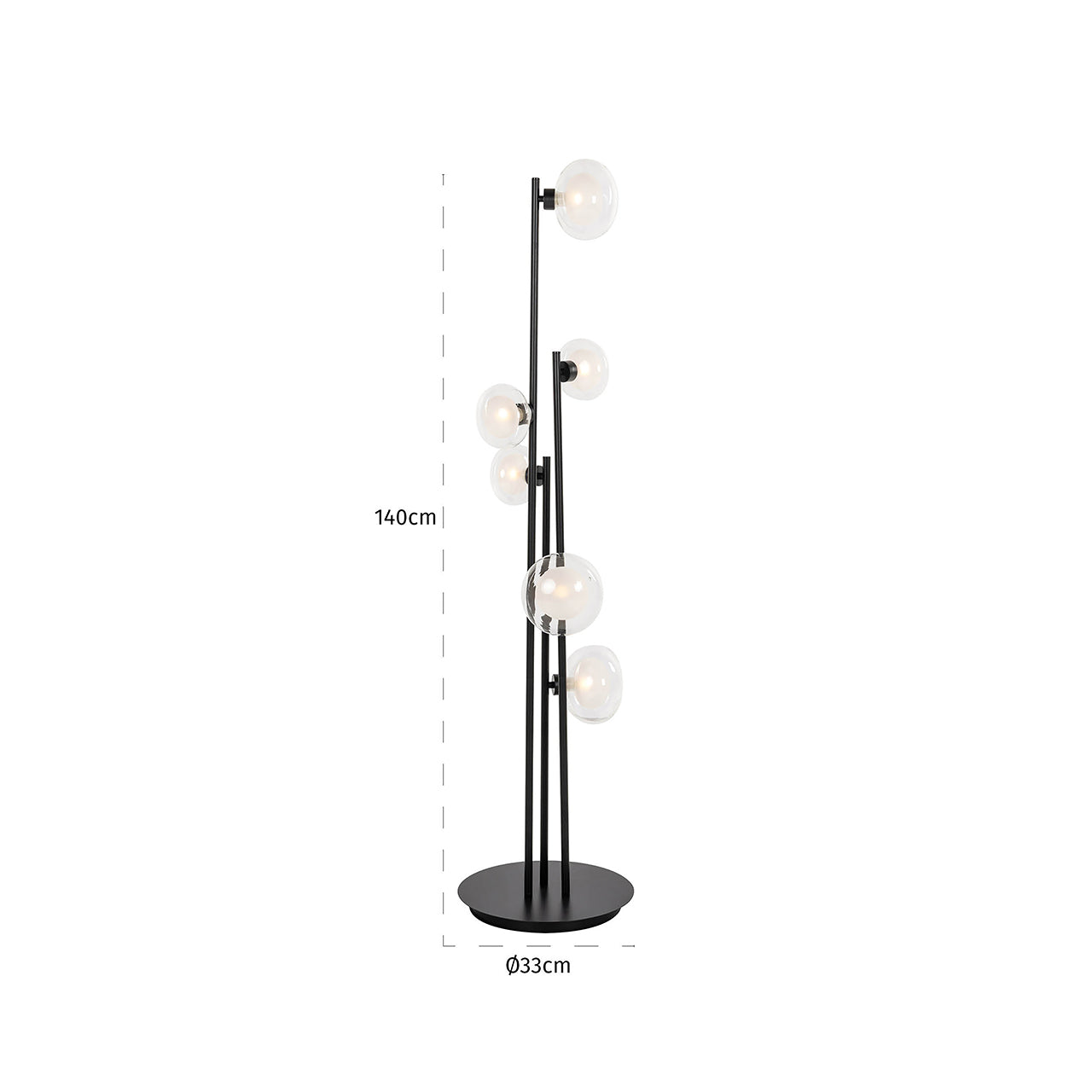 Staande lamp Luva zwart (Zwart)