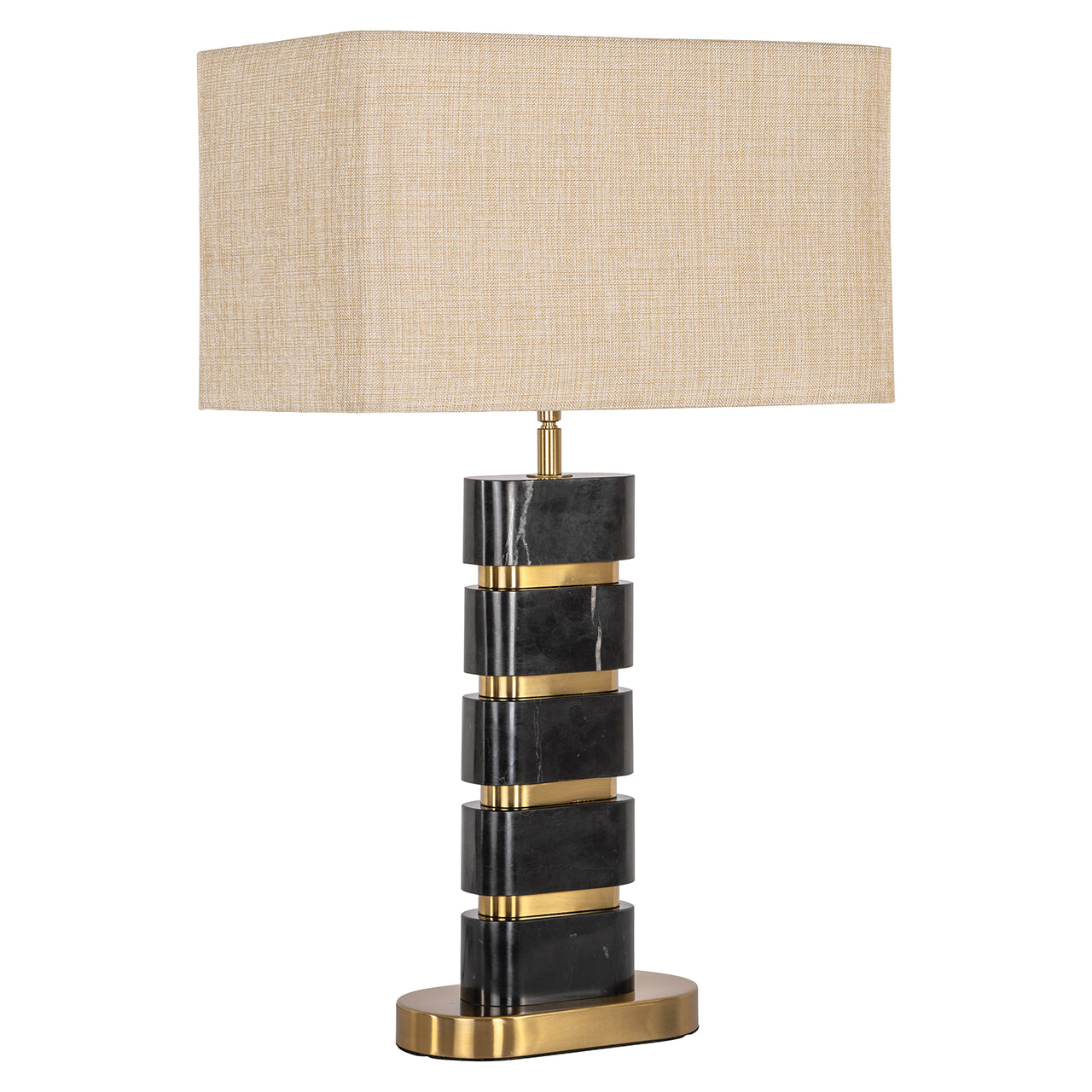 Tafellamp Levina incl. lampenkap (Zwart/goud)