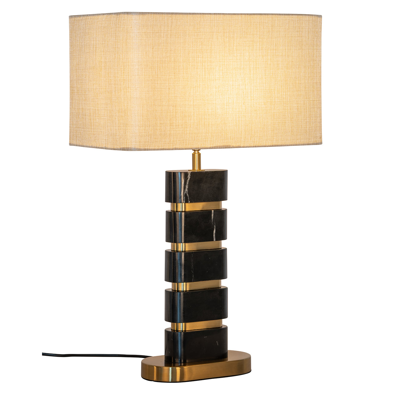 Tafellamp Levina incl. lampenkap (Zwart/goud)