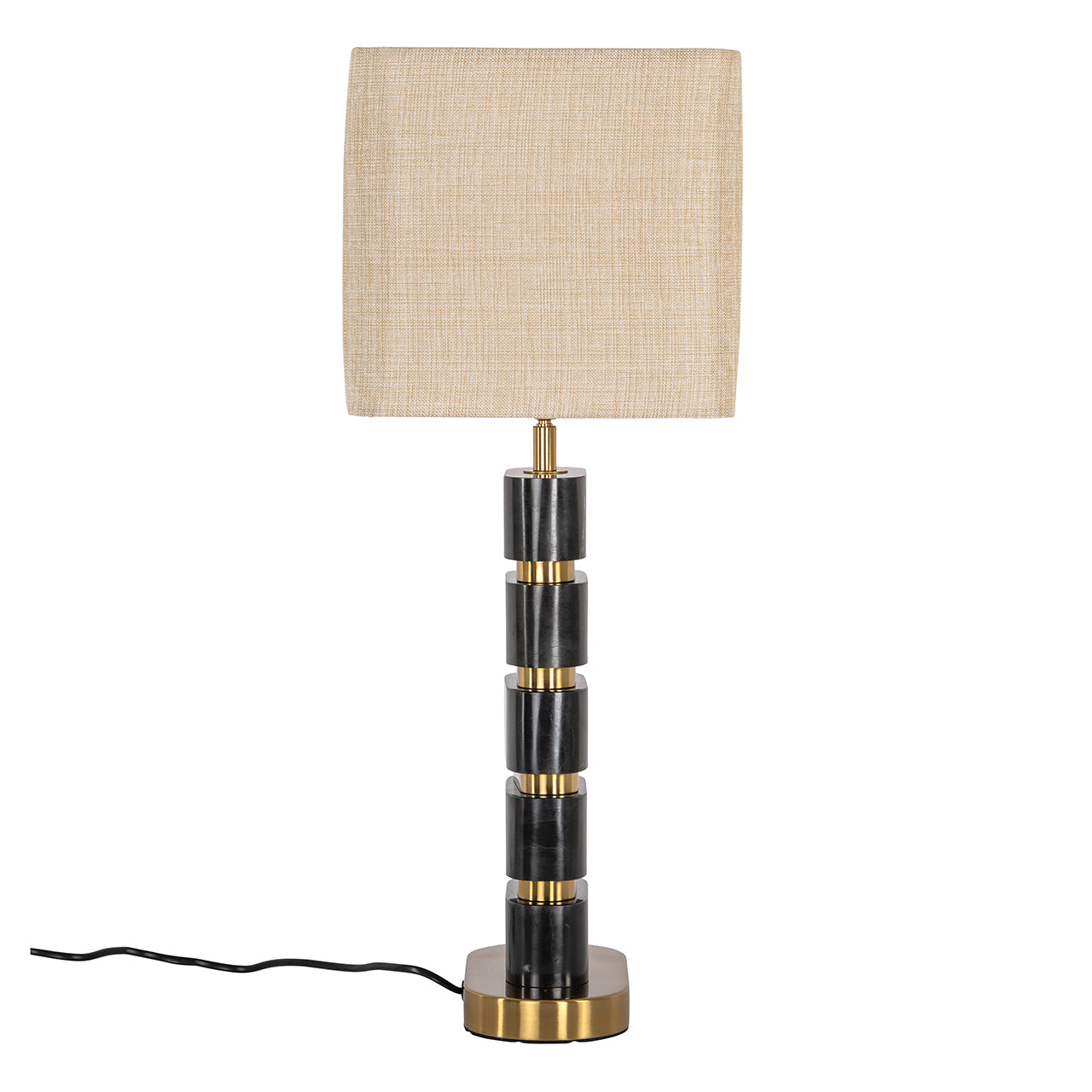 Tafellamp Levina incl. lampenkap (Zwart/goud)