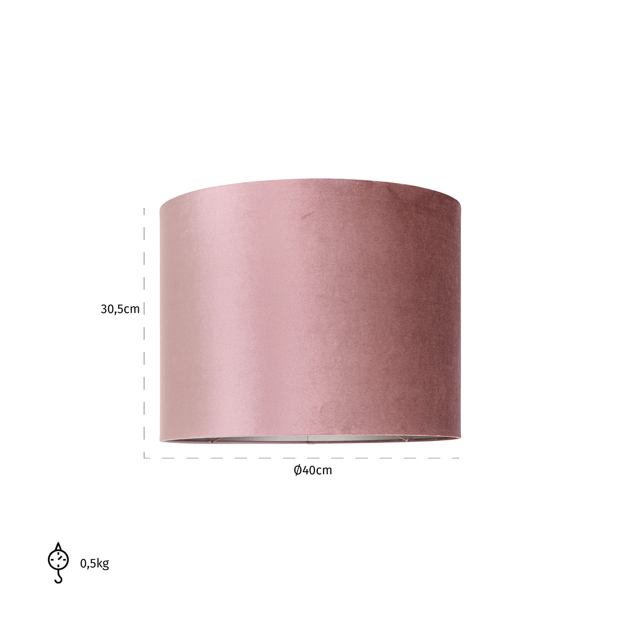 Lampenkap Oude Rozen cilinder 40Ø (Italiaans-4008 Oude Rozen)