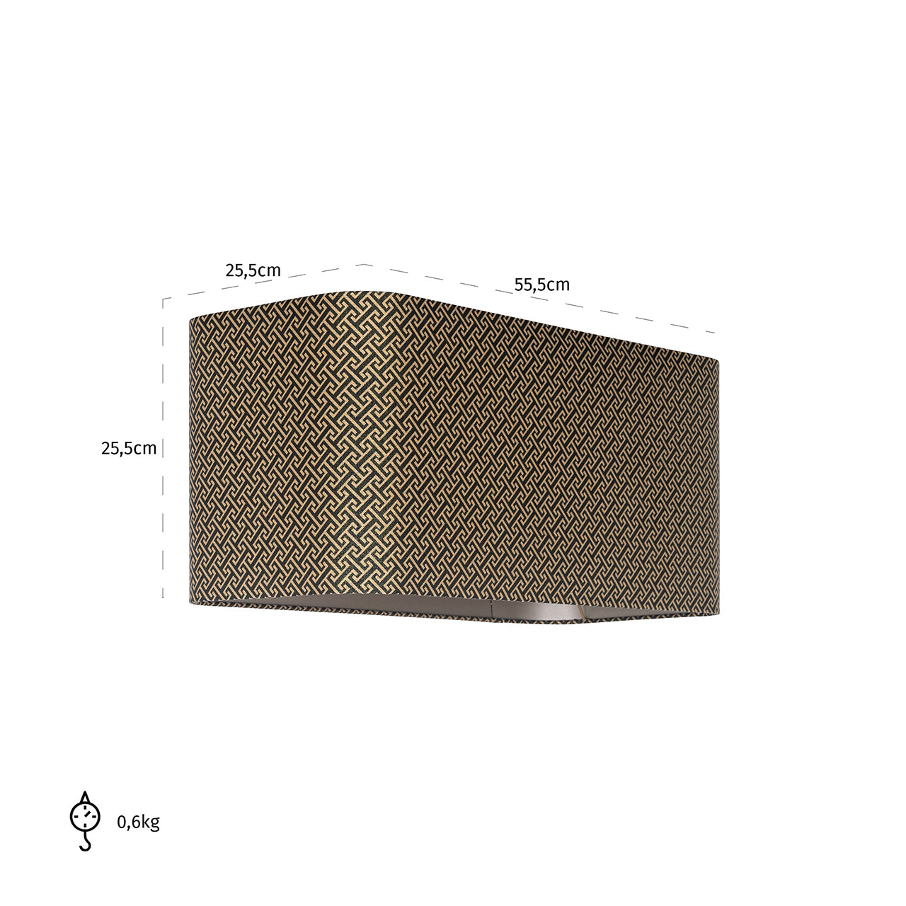 Lampenkap Geo rechthoek (Donna-21056-Geo Classic Big 9999 Zwart)