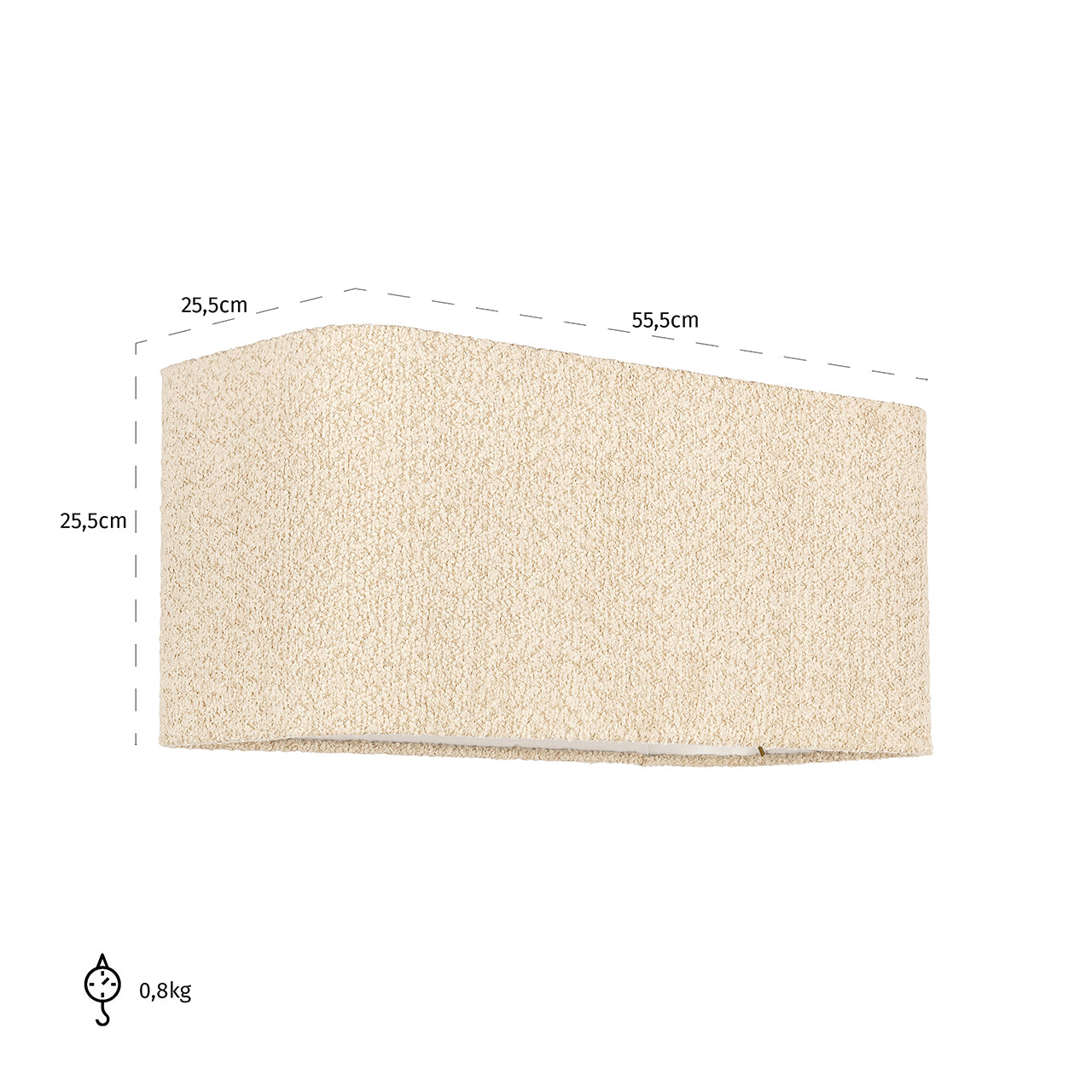 Lampshade Miley sand bouclé rectangle