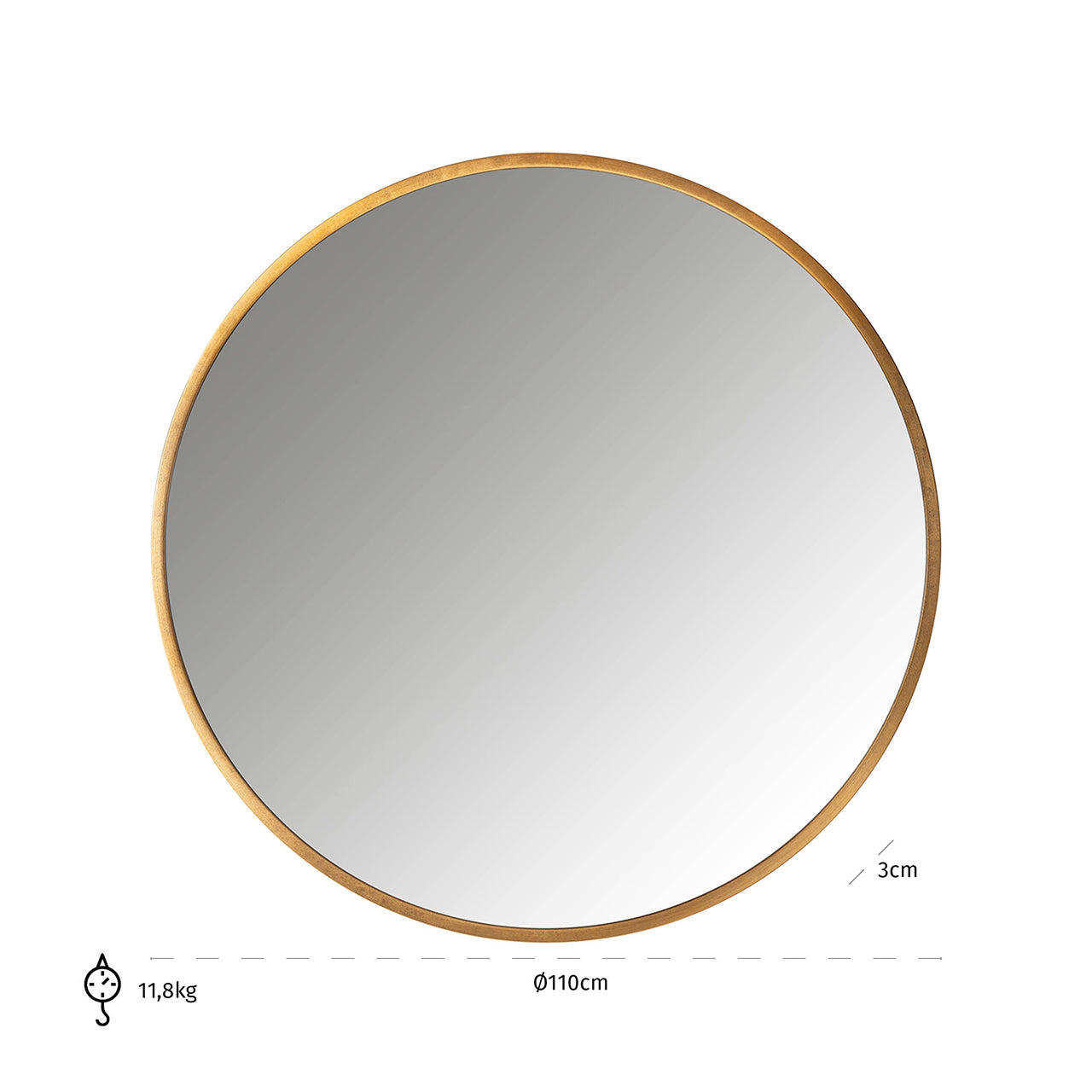 Mirror Maevy gold 110Ø