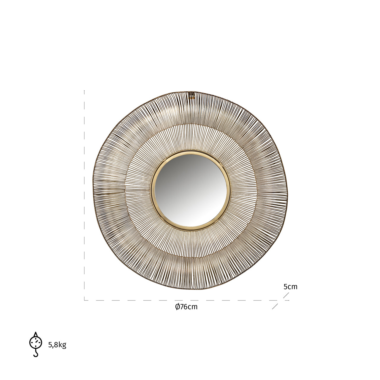 Mirror Aliza 76Ø (Brushed Gold)