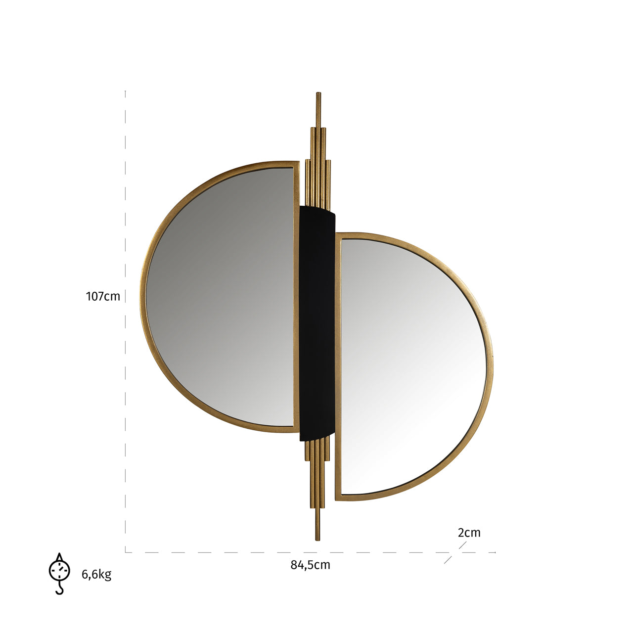 Mirror Adelyn brushed gold