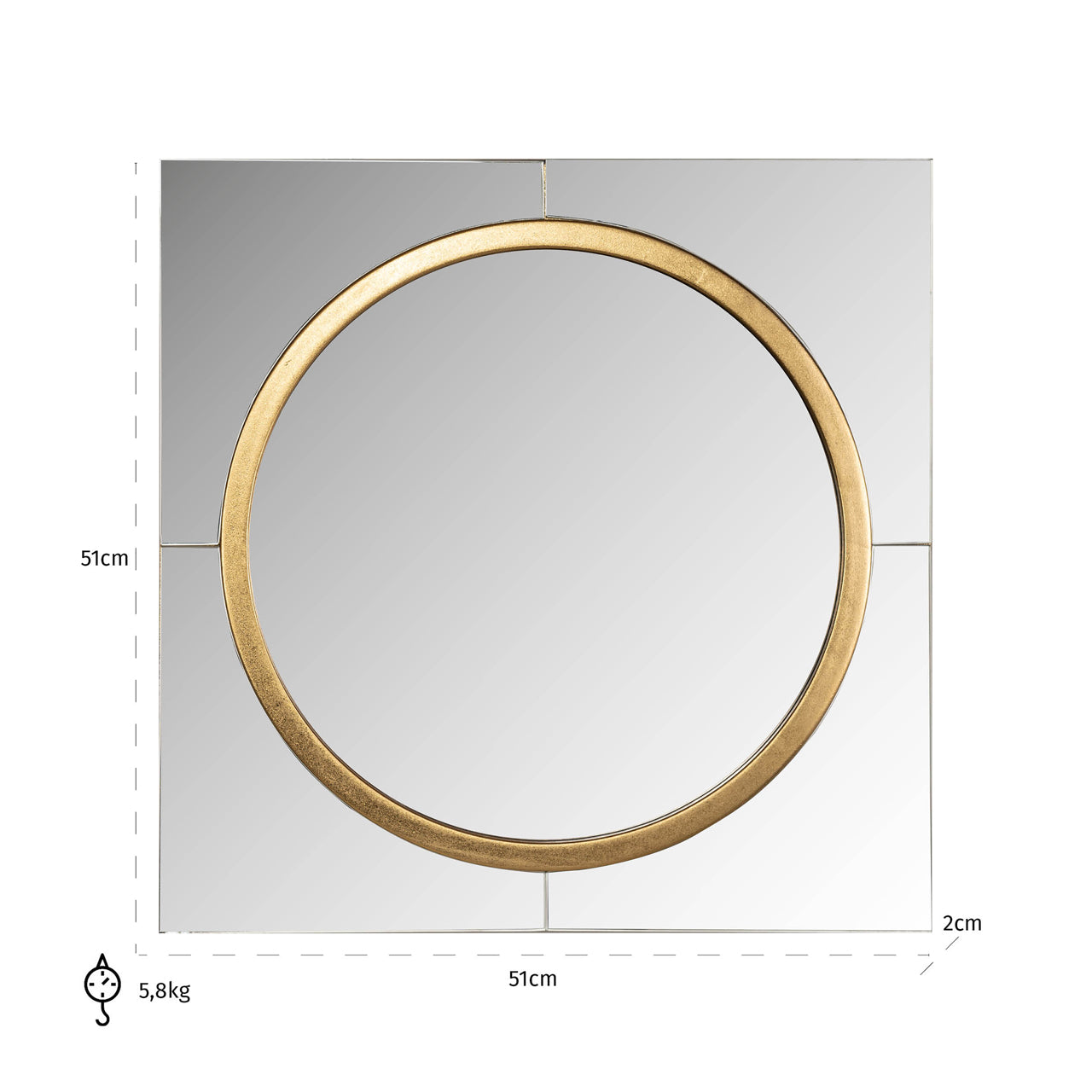 Mirror Briana gold