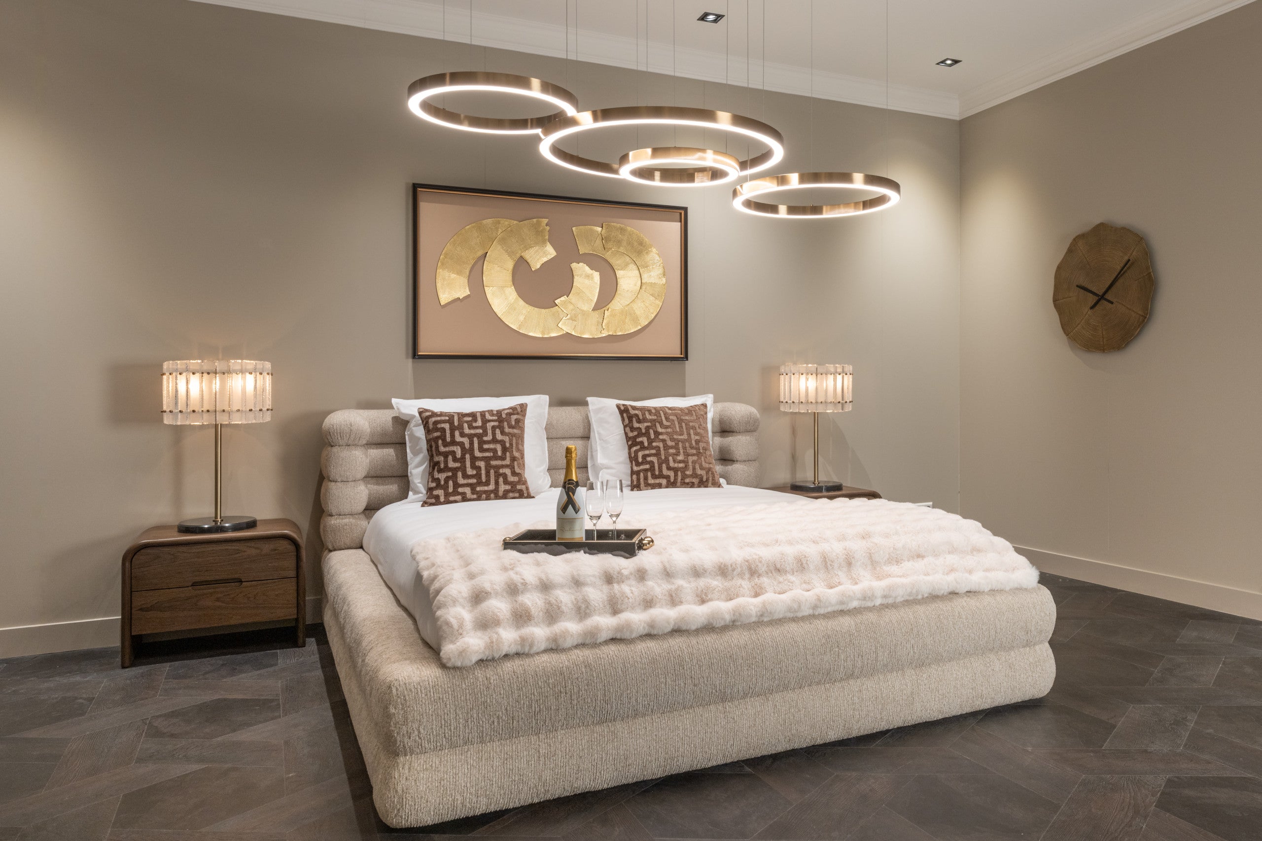 Bed Obidis natural linear 180x210 (mattress size (excl.) with storage