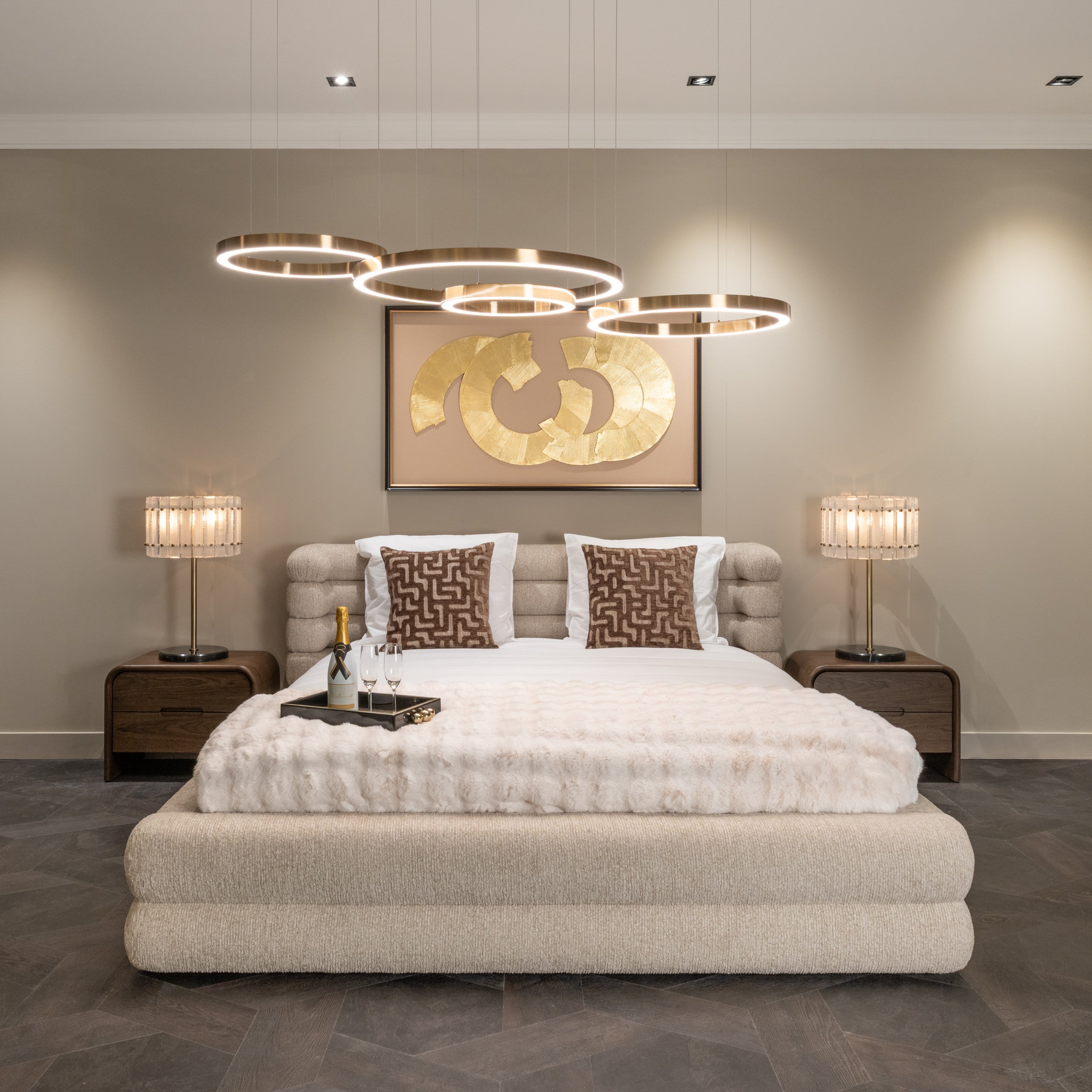 Bed Obidis natural linear 180x210 (mattress size (excl.) with storage
