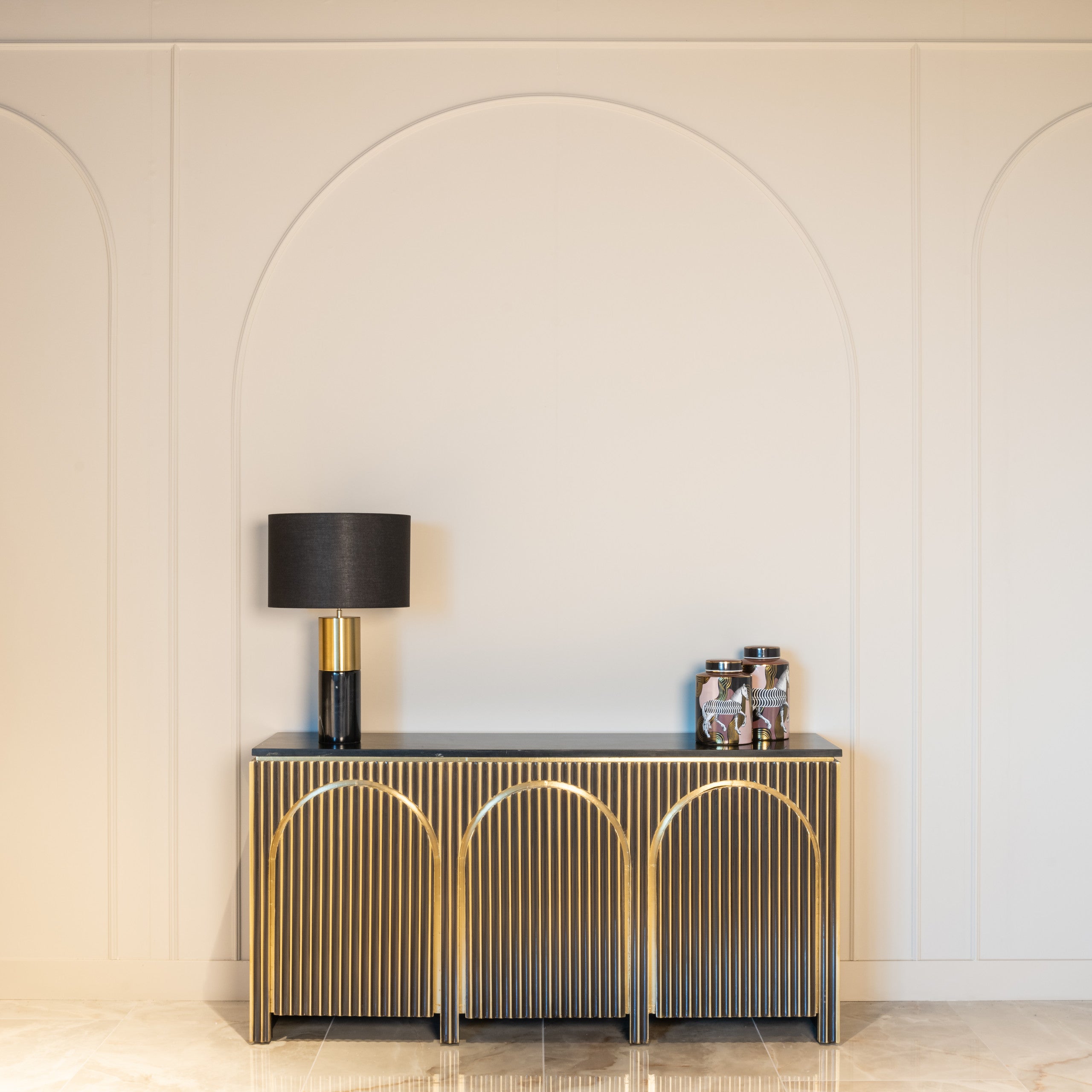 Sideboard Les Arcs brushed gold