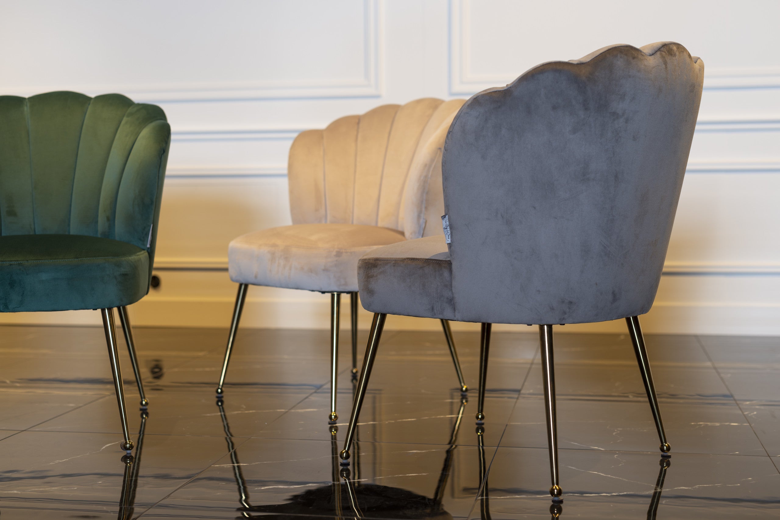 Dining chair Pippa khaki velvet