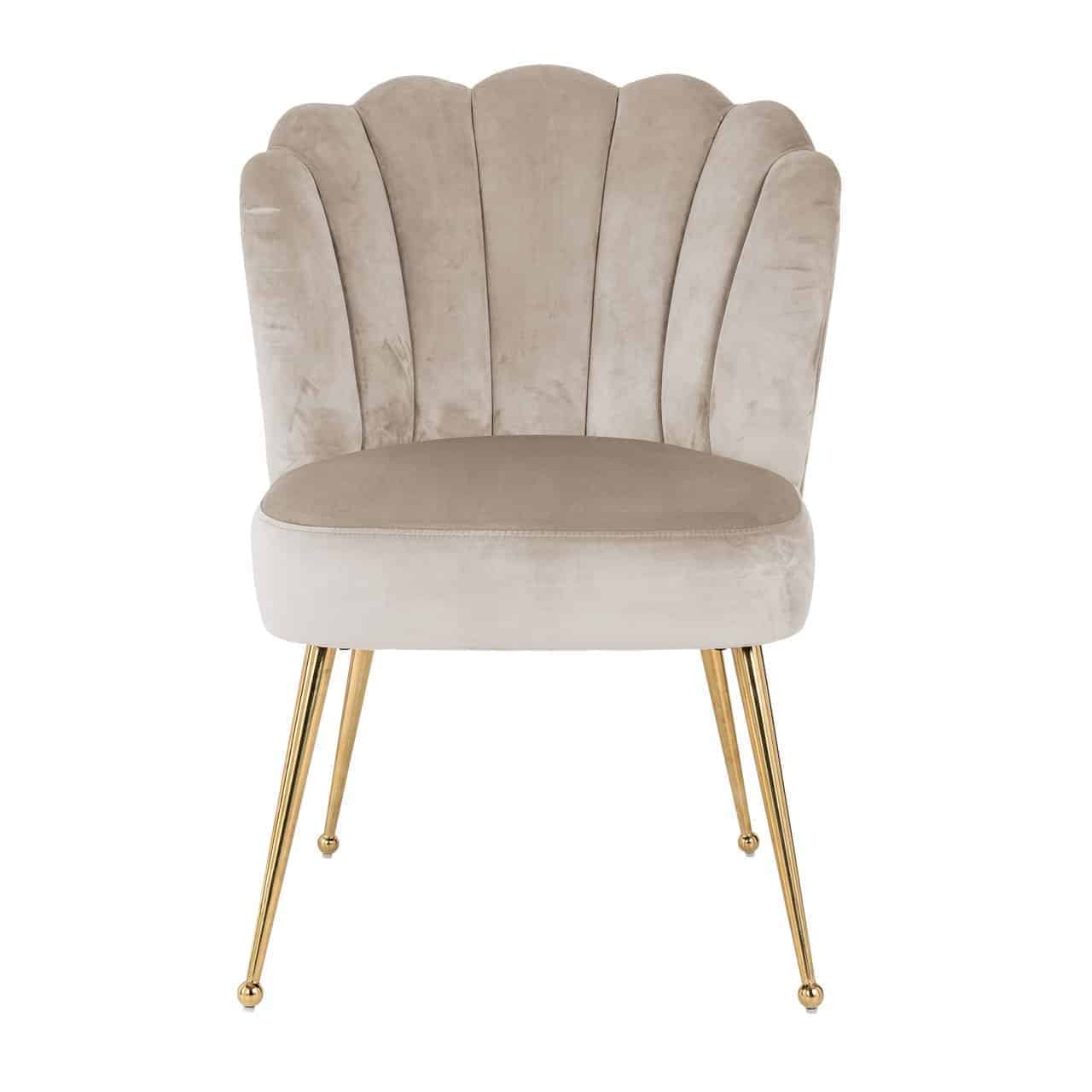 Stoel Pippa khaki fluweel/goud (Quartz Khaki 903)
