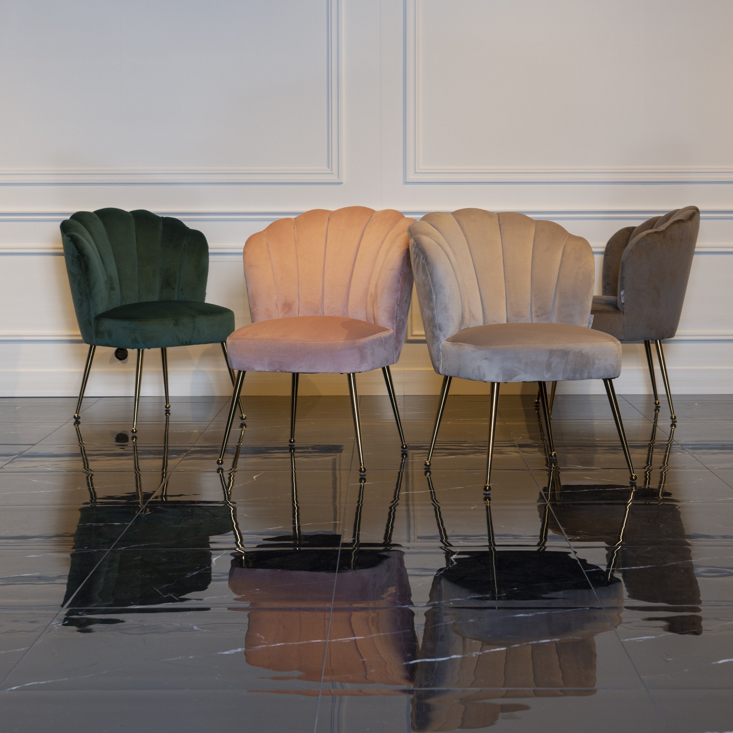 Dining chair Pippa khaki velvet