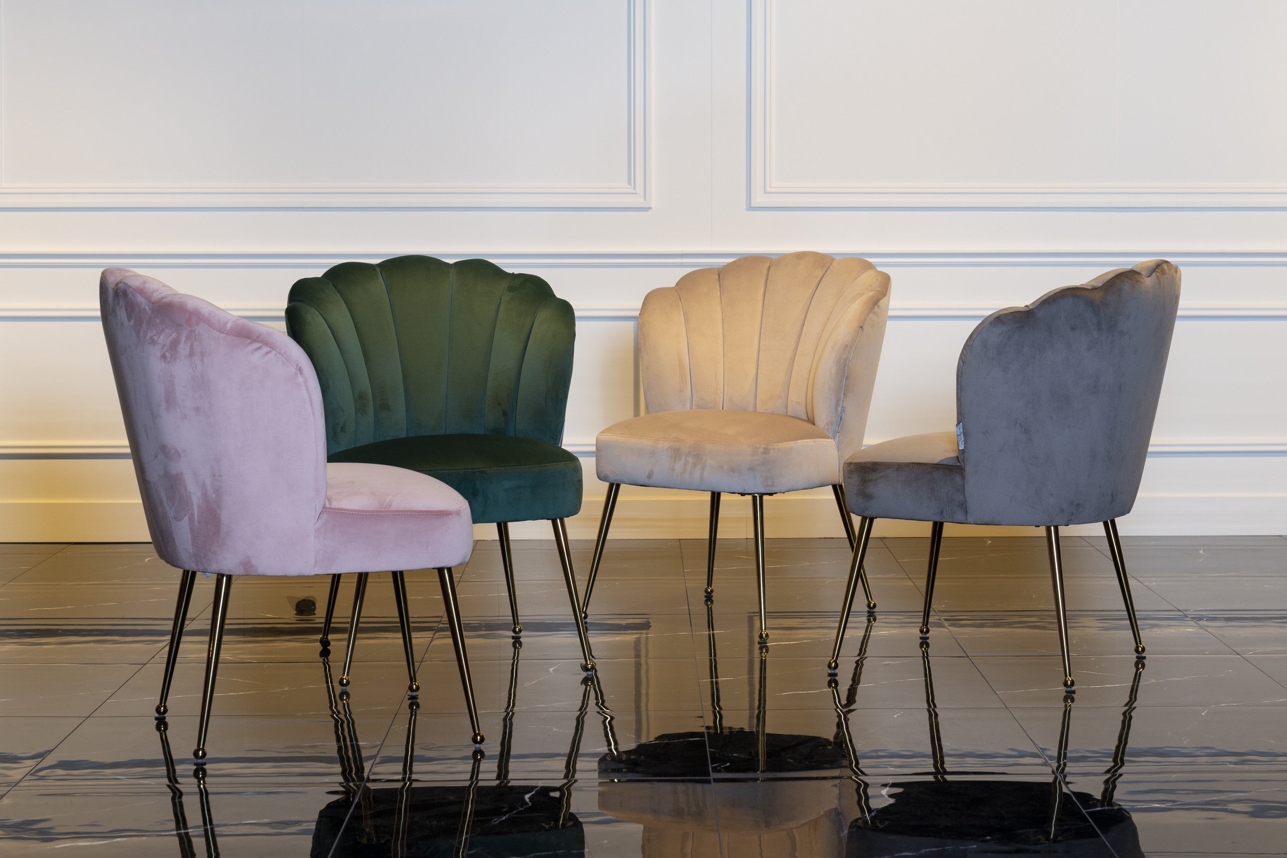 Dining chair Pippa khaki velvet
