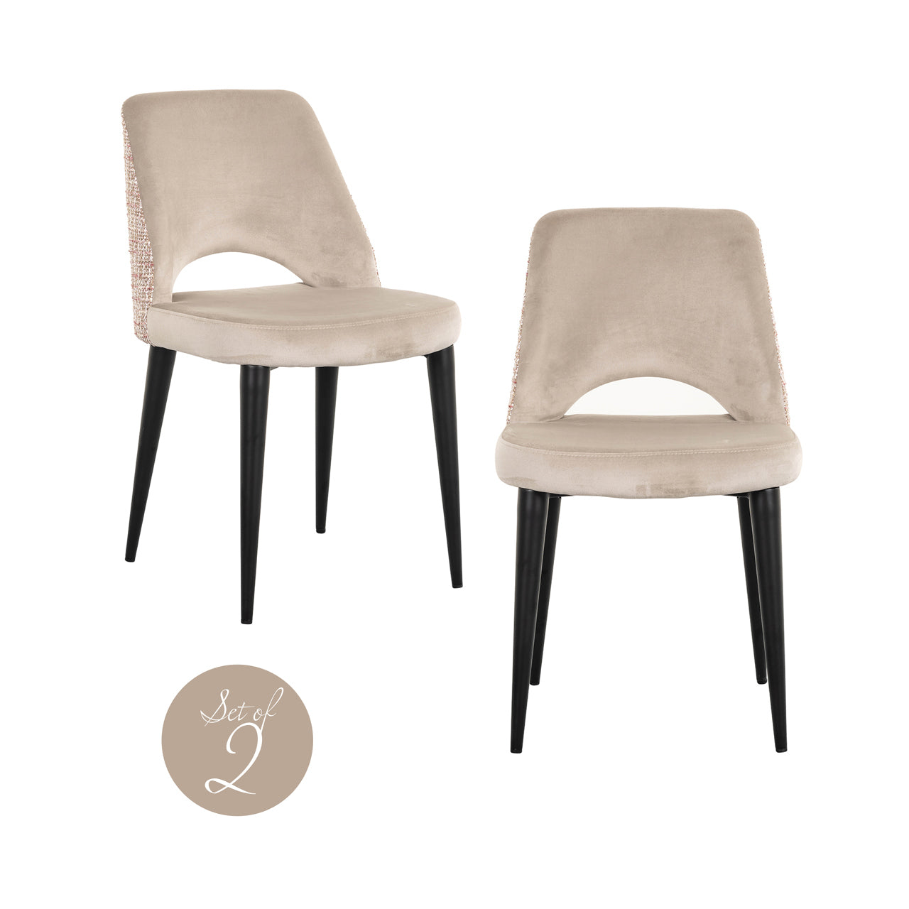 Dining chair Tabitha trendy rose (Set of 2)