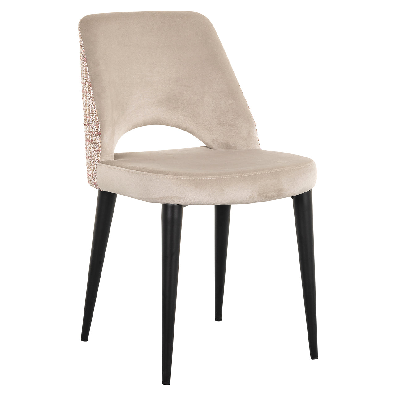 Stoel Tabitha khaki fluweel / trendy rose (Be trendy 1673 rose)