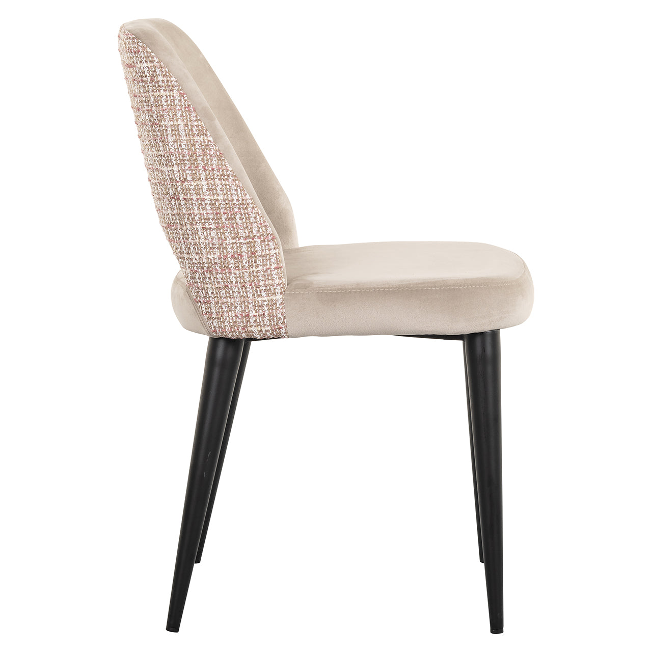 Stoel Tabitha khaki fluweel / trendy rose (Be trendy 1673 rose)