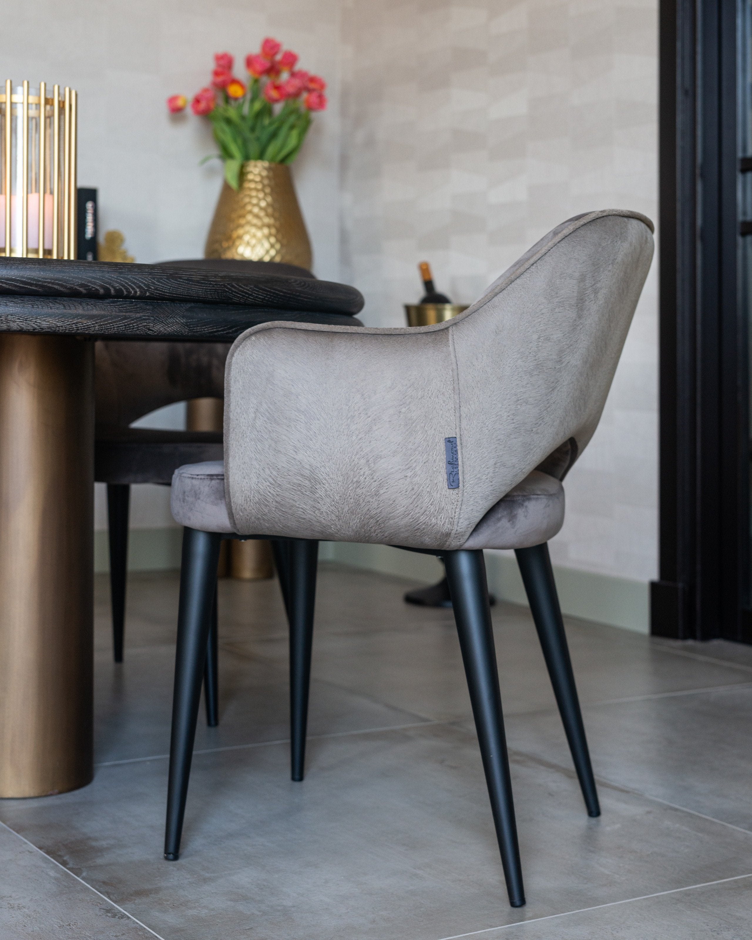 Dining table Macaron black rustic 130Ø