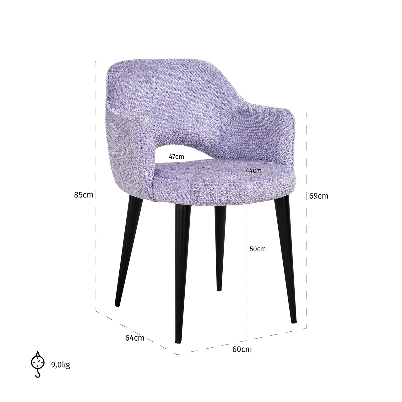 Chair Giovanna lovely lavender (Be lovely 95 lavender)
