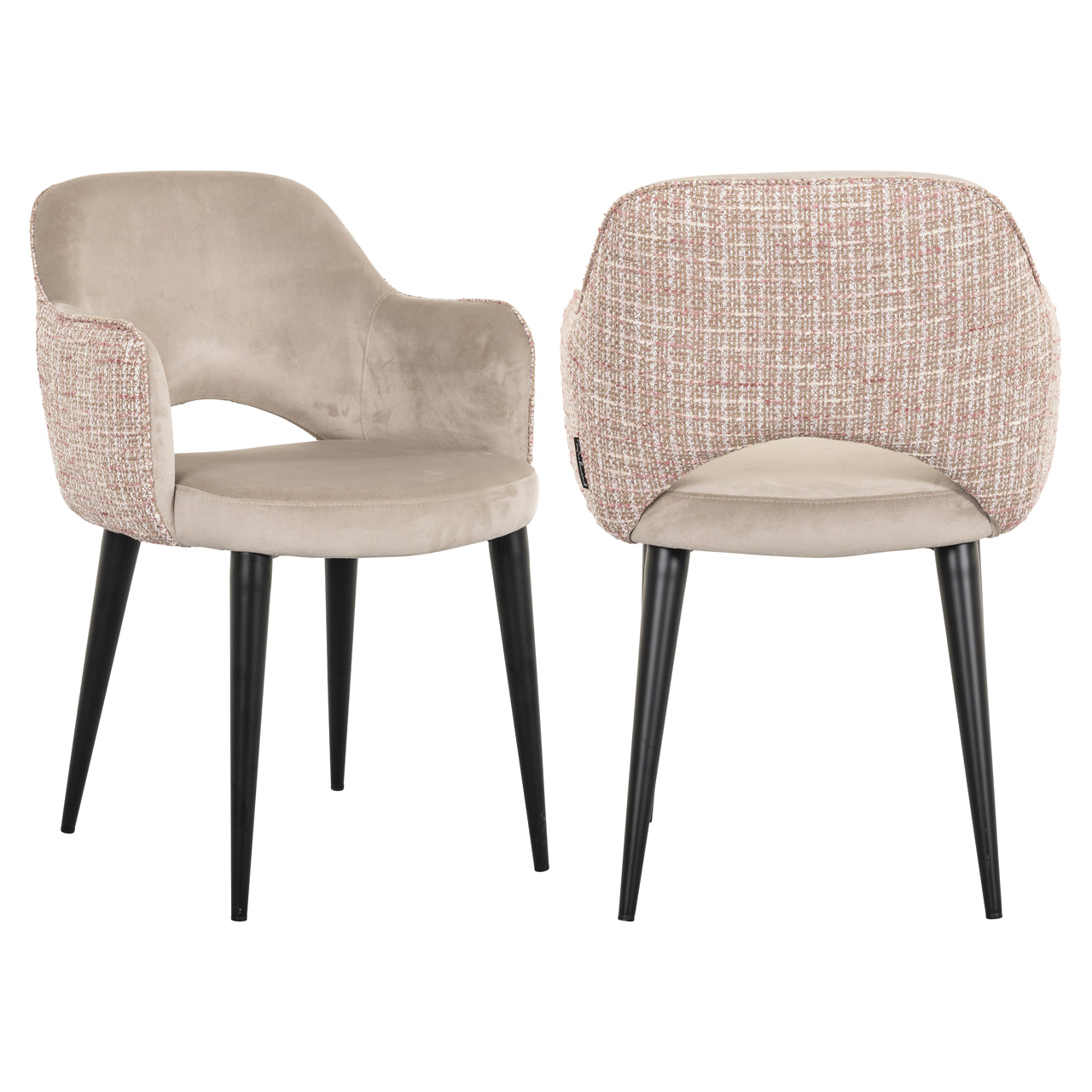 Dining chair Giovanna trendy rose / khaki velvet