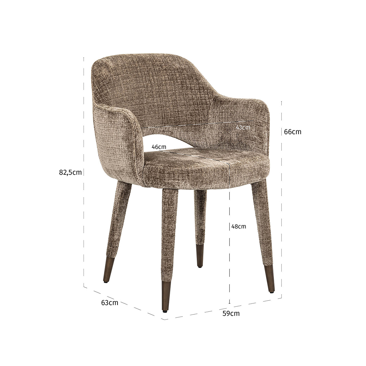 Chair Donnatella stone chenille fire retardant (Niagara 104 Stone Chenille)
