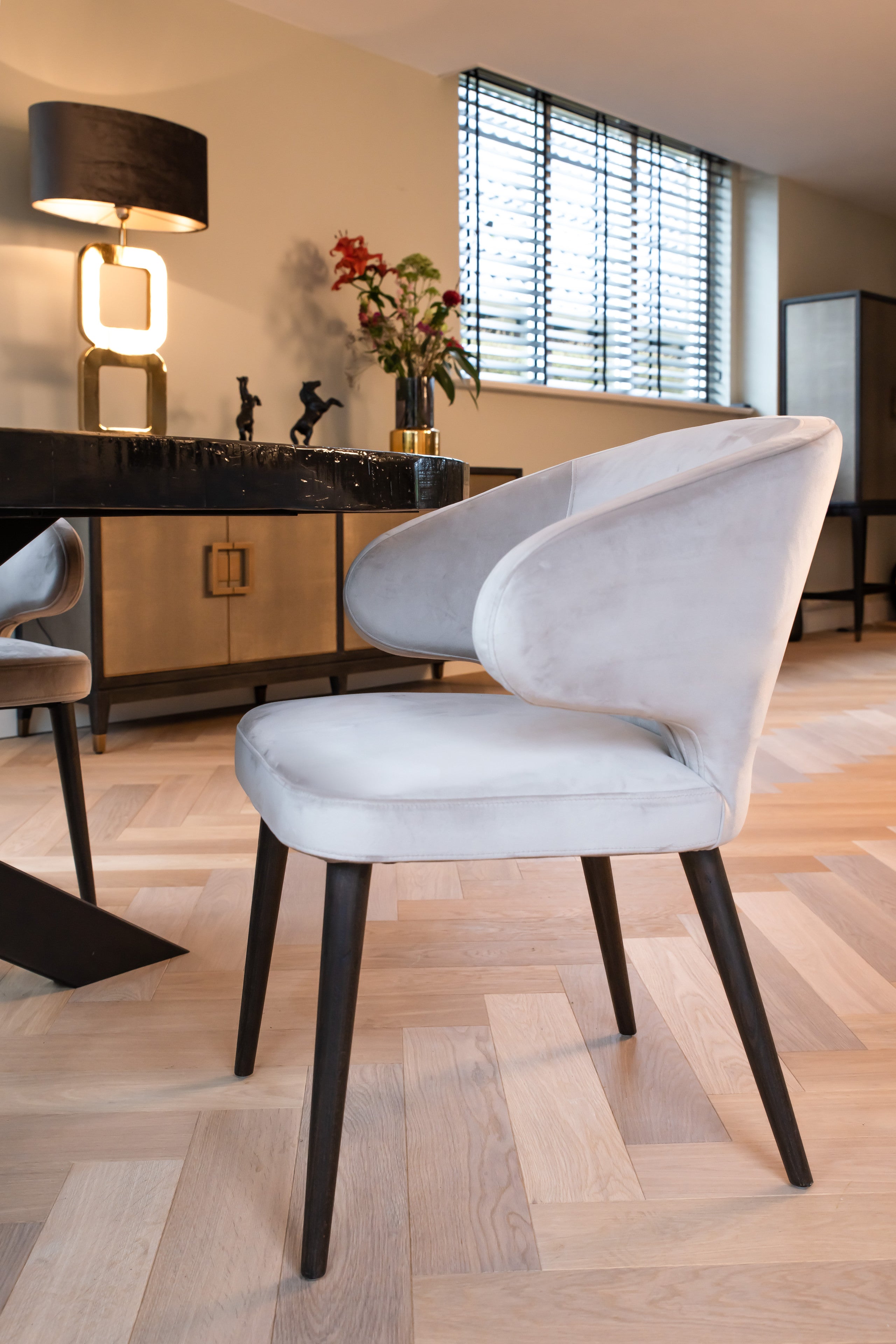 Dining chair Indigo khaki velvet