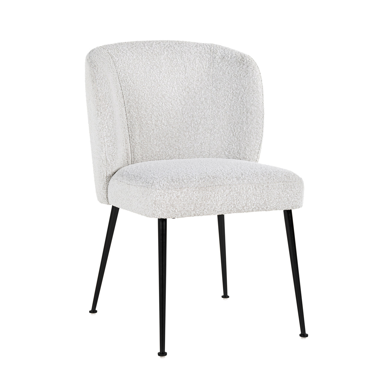 Dining chair Fallon white bouclé