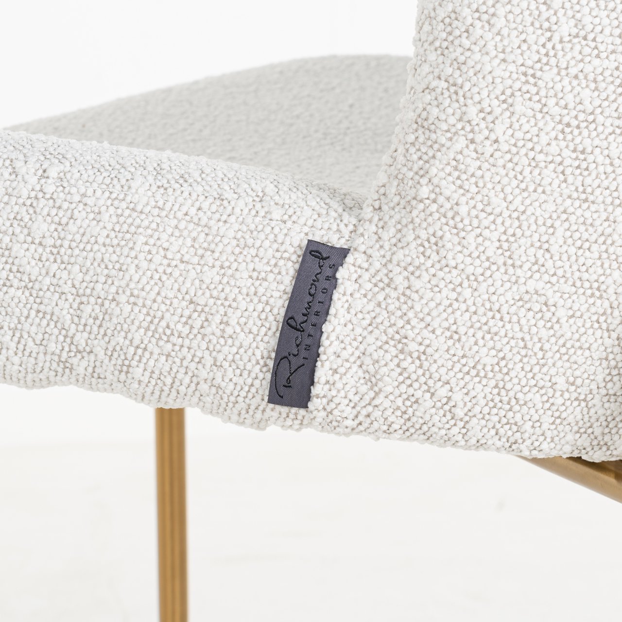 Dining chair Odessa white bouclé (Set of 2)